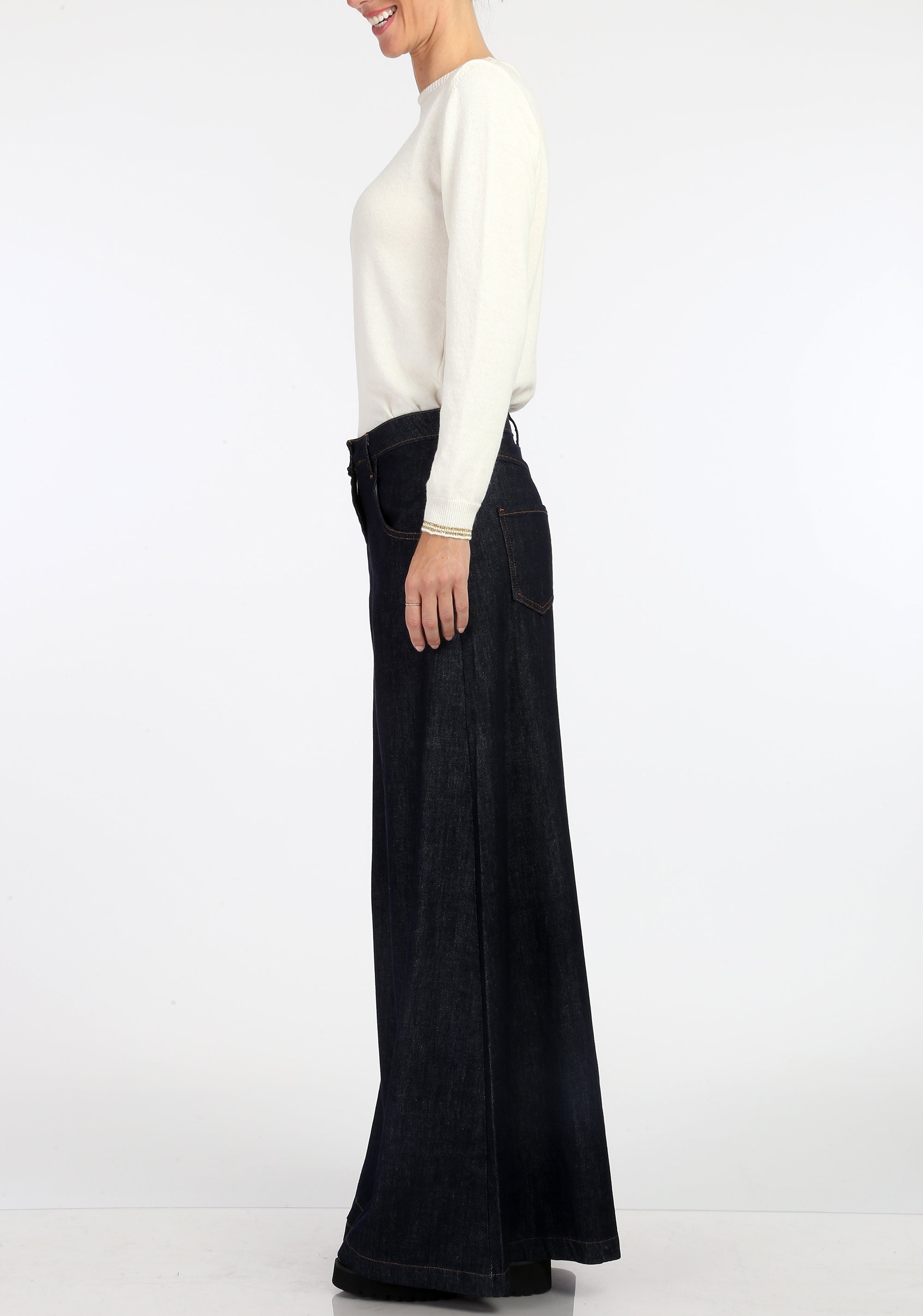 Jeans palazzo vita alta