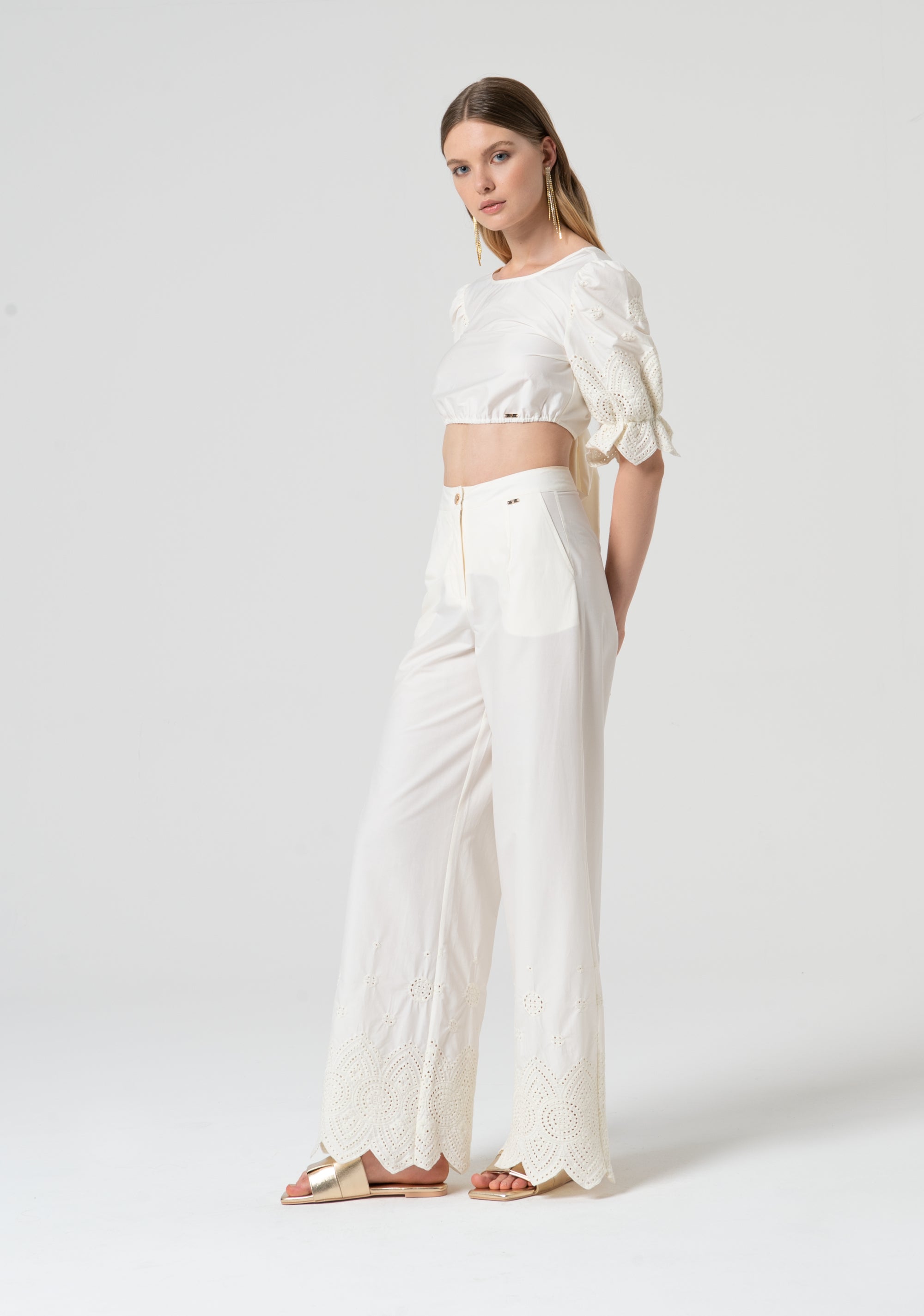 Pantalone a palazzo in cotone FV25SV3004W40401-278 Fracomina