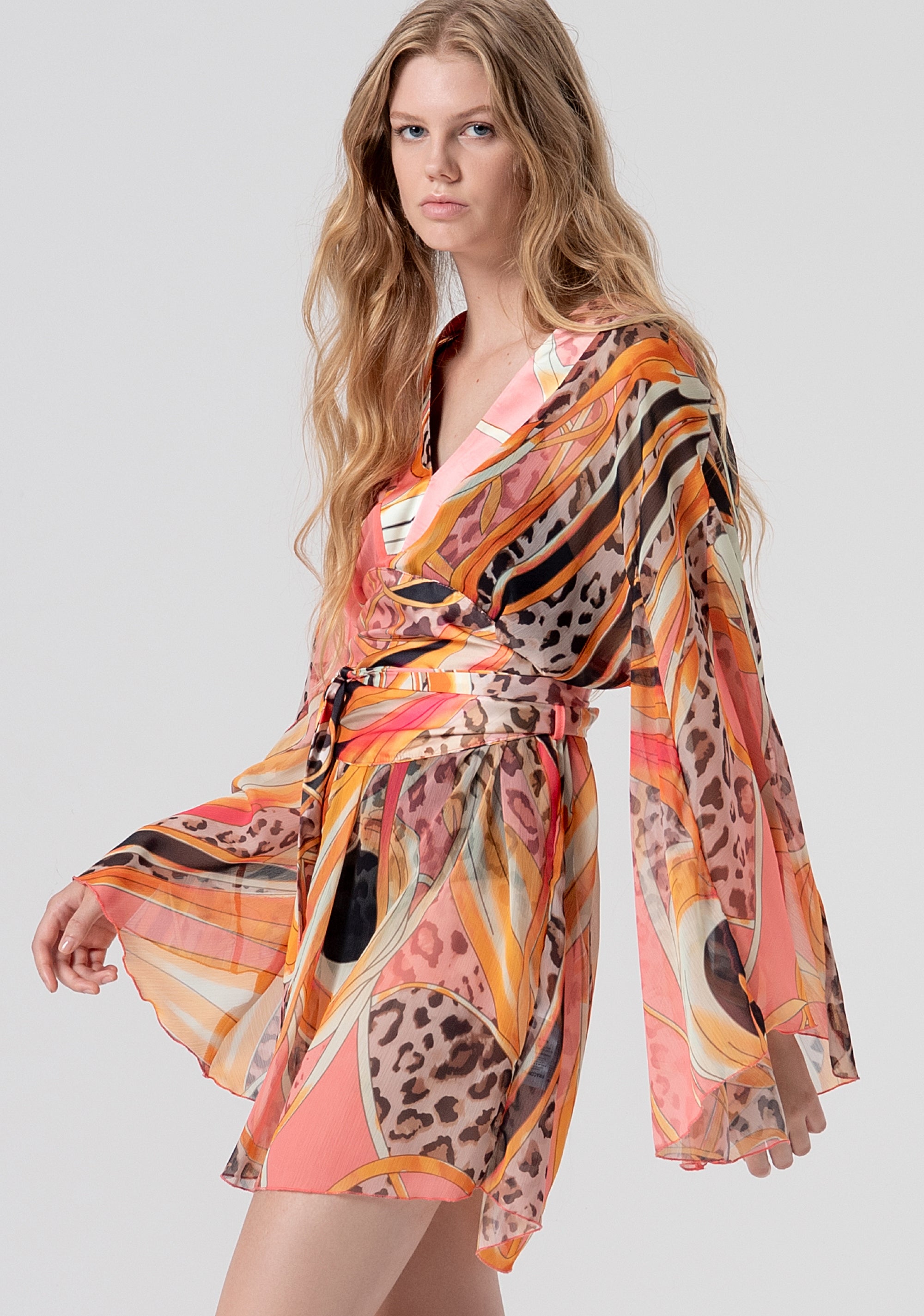 Abito regular mini modello kaftano in fantasia FV26SD1001W412J8-222 Fracomina