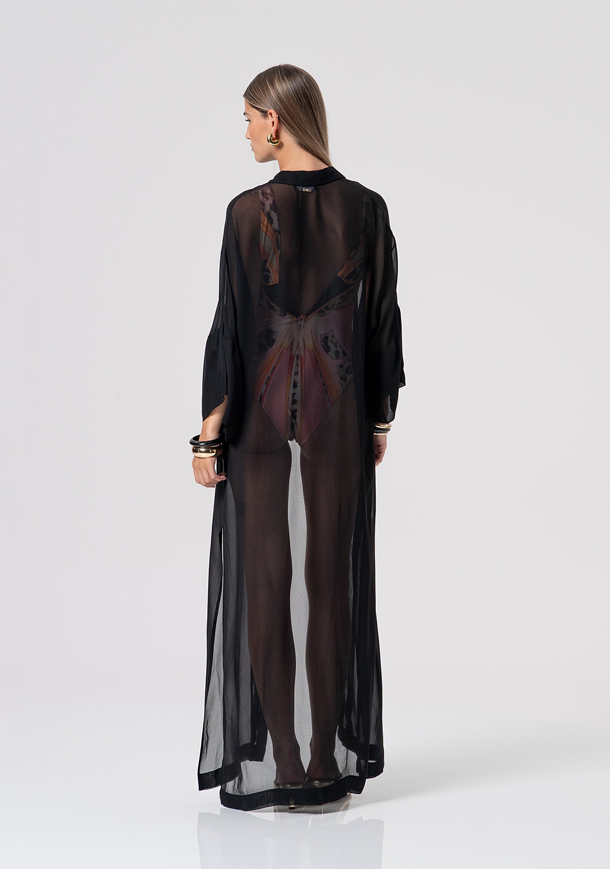 Kimono regular lungo in georgette FV26SD3003W58301-053 Fracomina