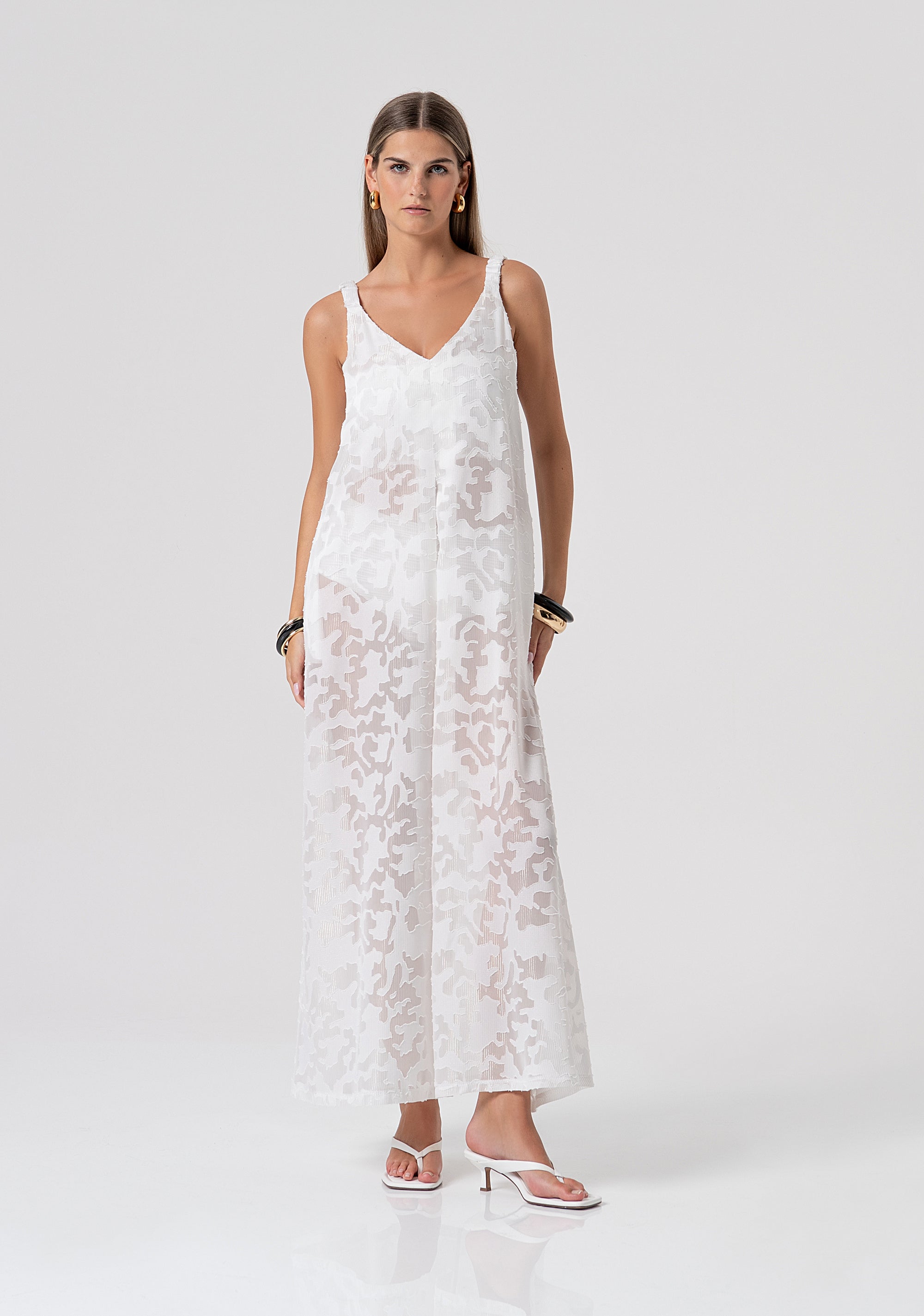 Abito lungo senza maniche in pizzo FV26SD3010W421F8-278 Fracomina