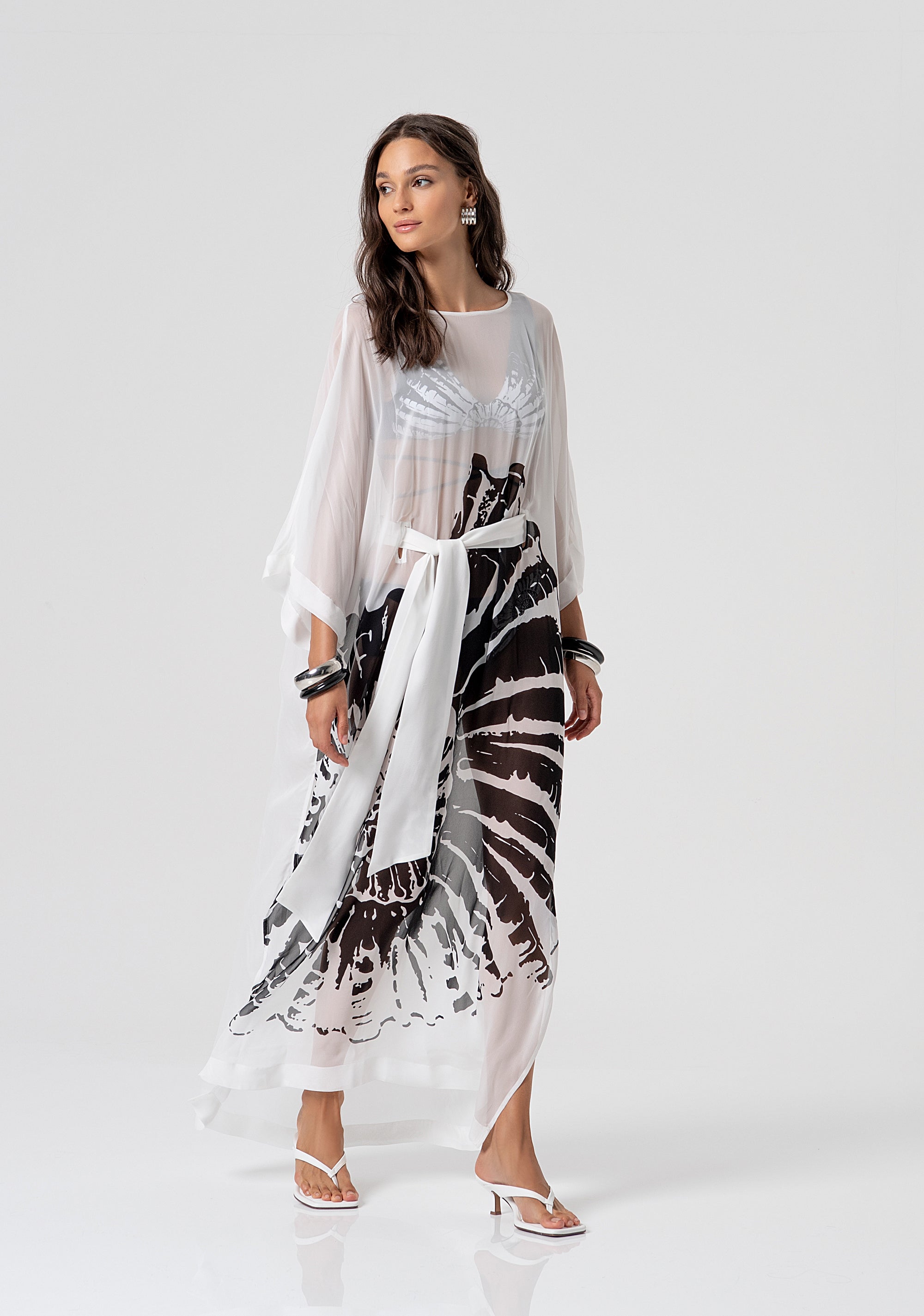 Top costume a triangolo con stampa