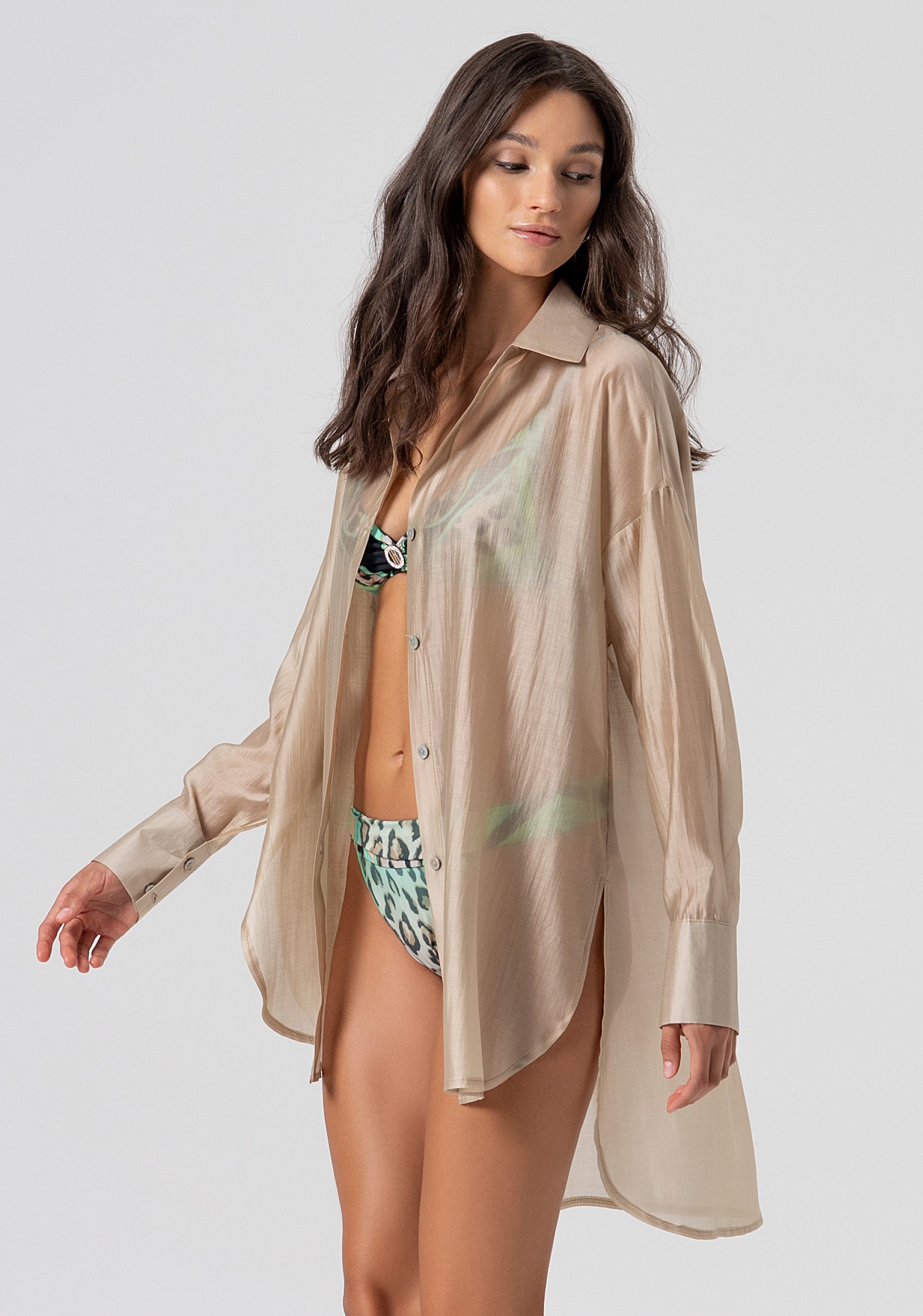 Camicia over lunga in lyocell FV26ST6005W84601-050 Fracomina