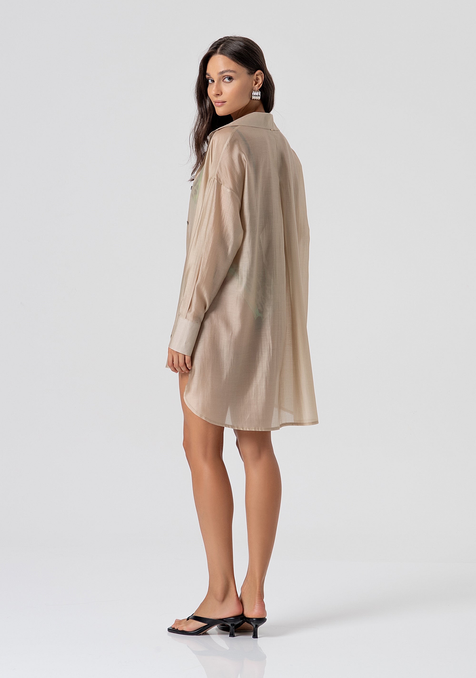 Camicia over lunga in lyocell FV26ST6005W84601-050 Fracomina