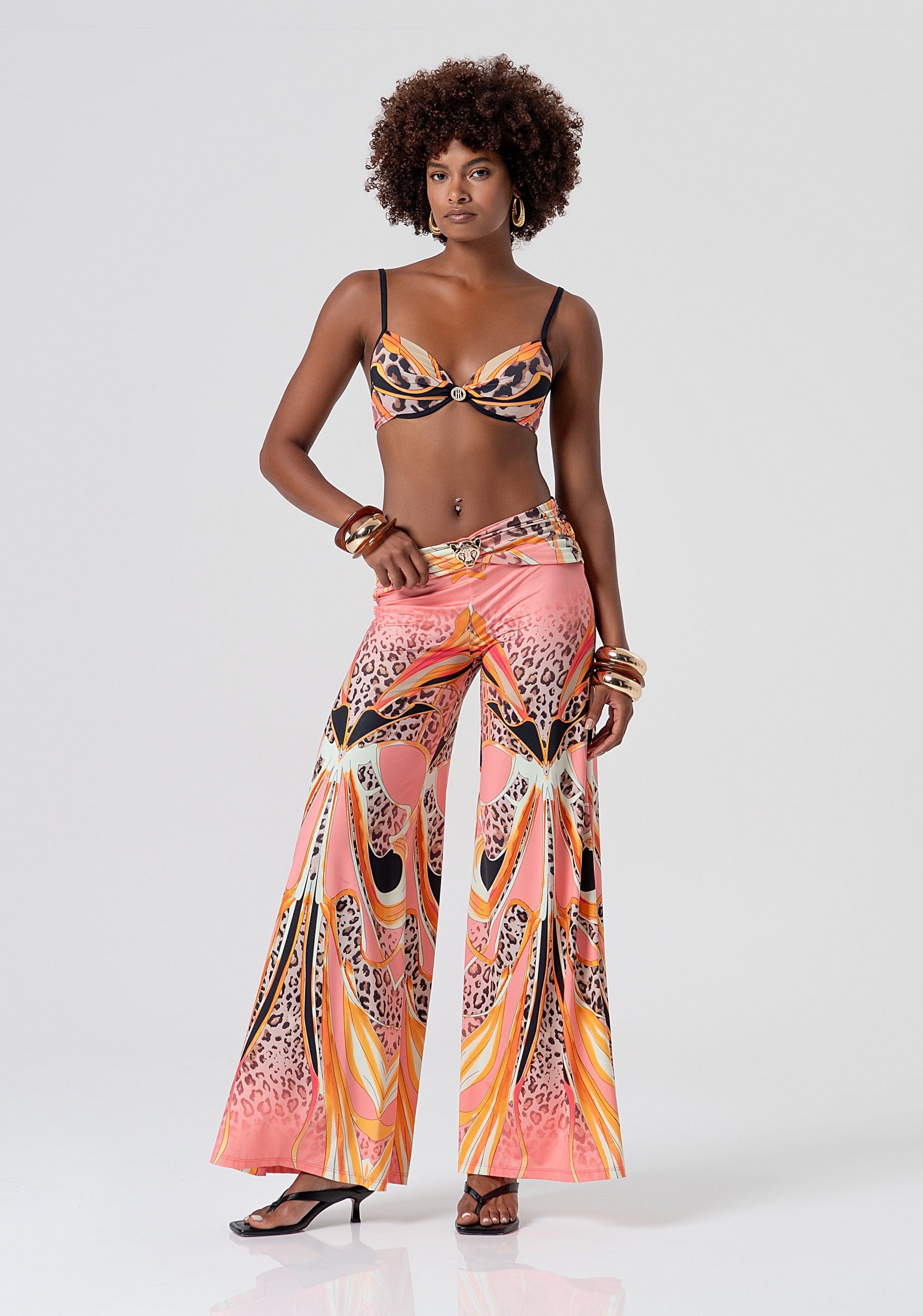 Pantalone flare a palazzo in fantasia FV26SV3001J493J8-222 Fracomina