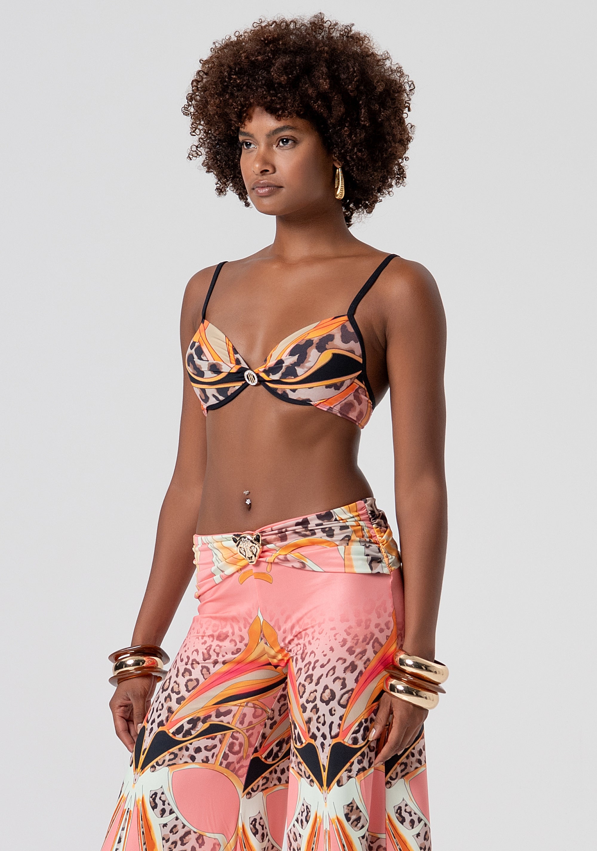 Pantalone flare a palazzo in fantasia FV26SV3001J493J8-222 Fracomina