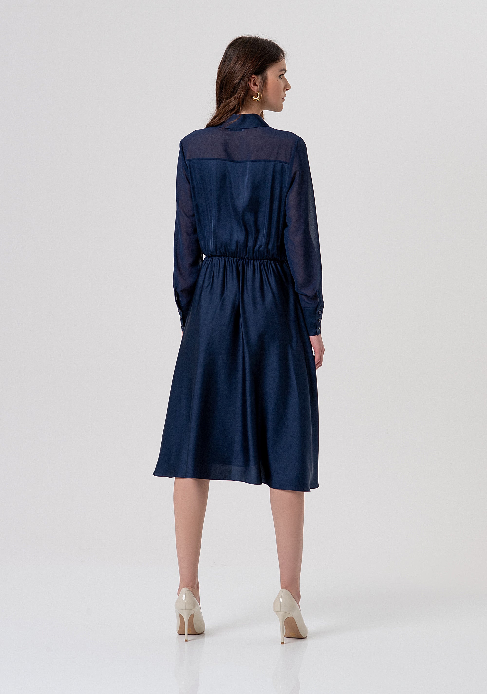 Abito regular midi in mix di tessuti FY26SD2025W41101-117 Fracomina