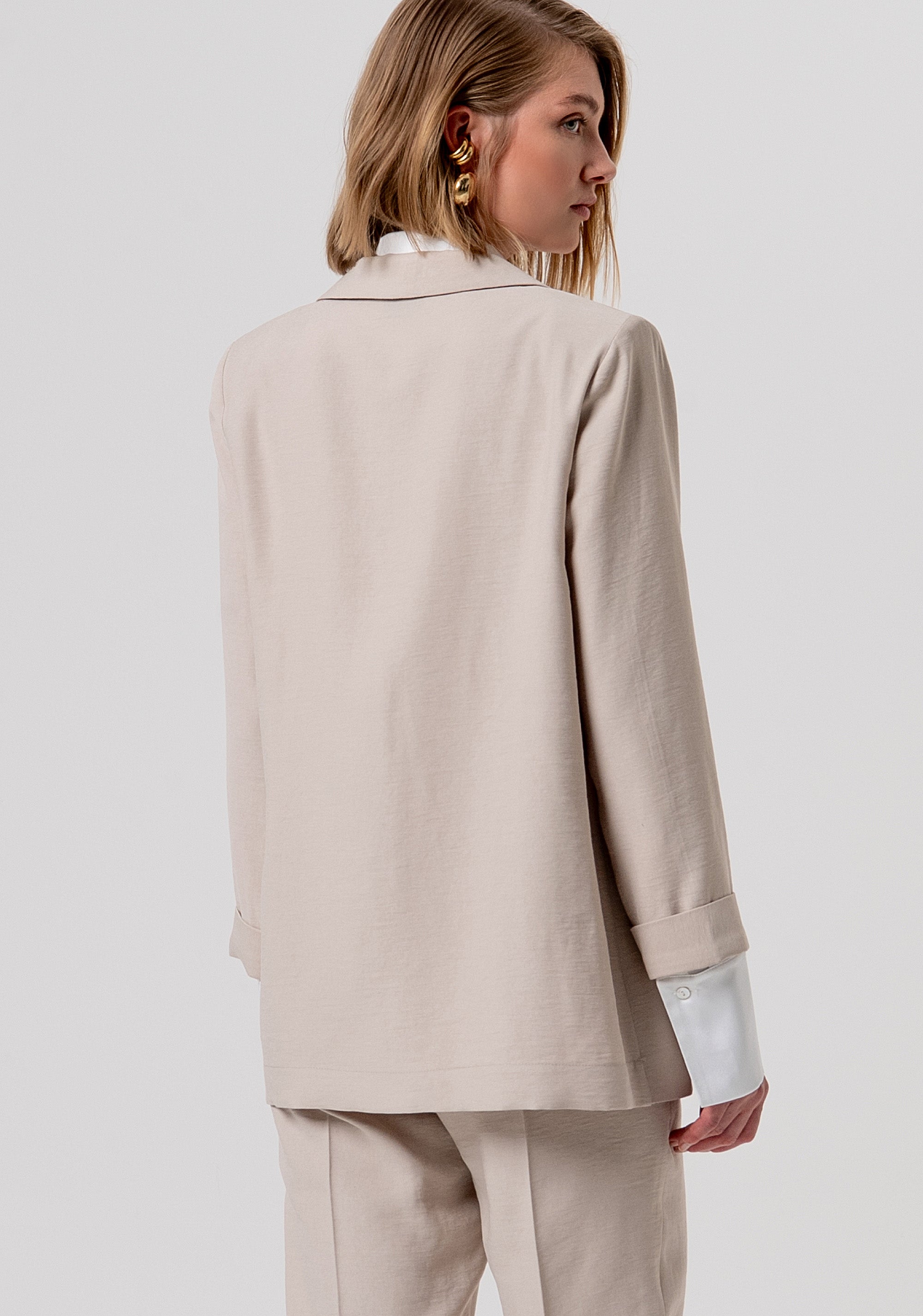 Blazer aperto regular in raso di viscosa FY26SJ3012W83601-251 Fracomina