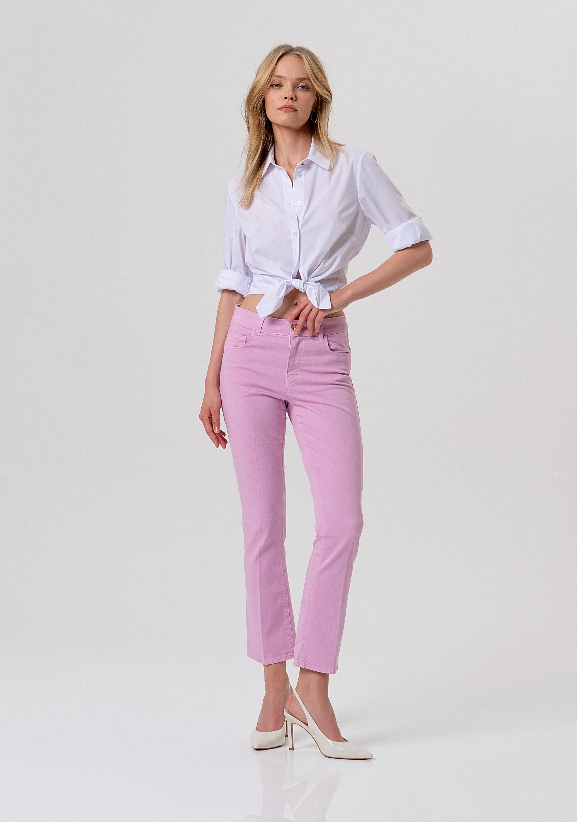 Pantalone cropped effetto push up in gabardina FY26SV8030W61501-226 Fracomina