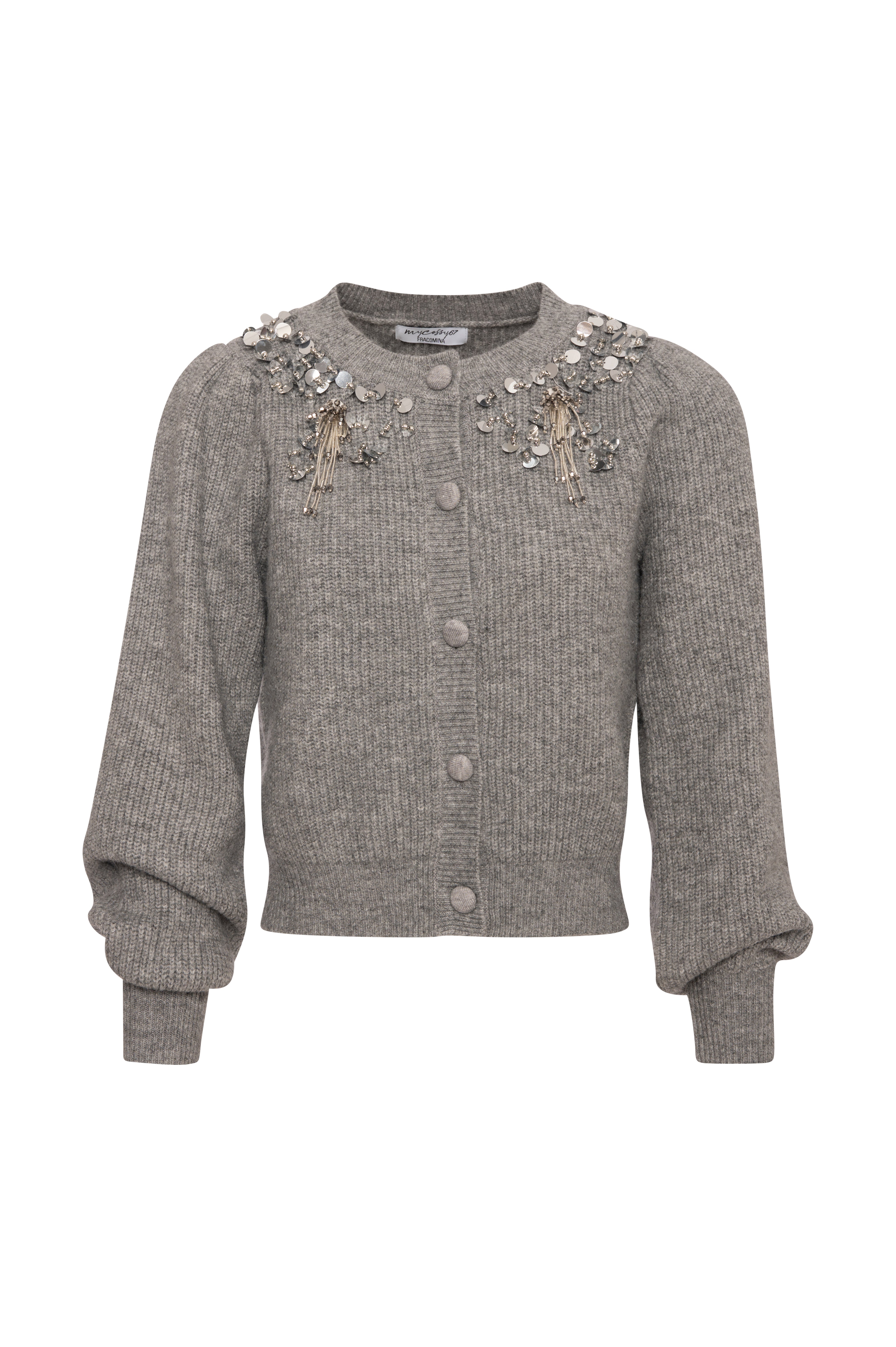 Cardigan regular con applicazioni gioiello FY26WT8035K458R9-KE9 Fracomina