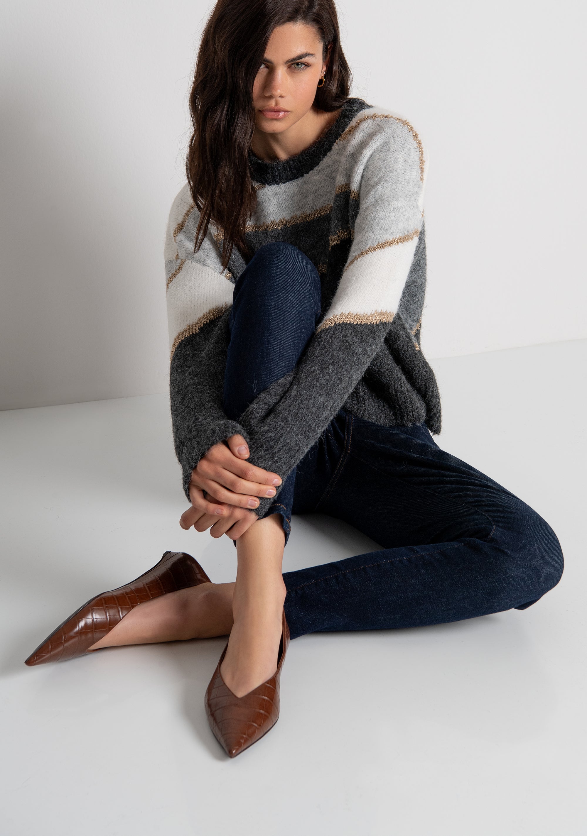 Jeans slim in denim con lavaggio scuro FRACOMINA — immagine 1 di 6