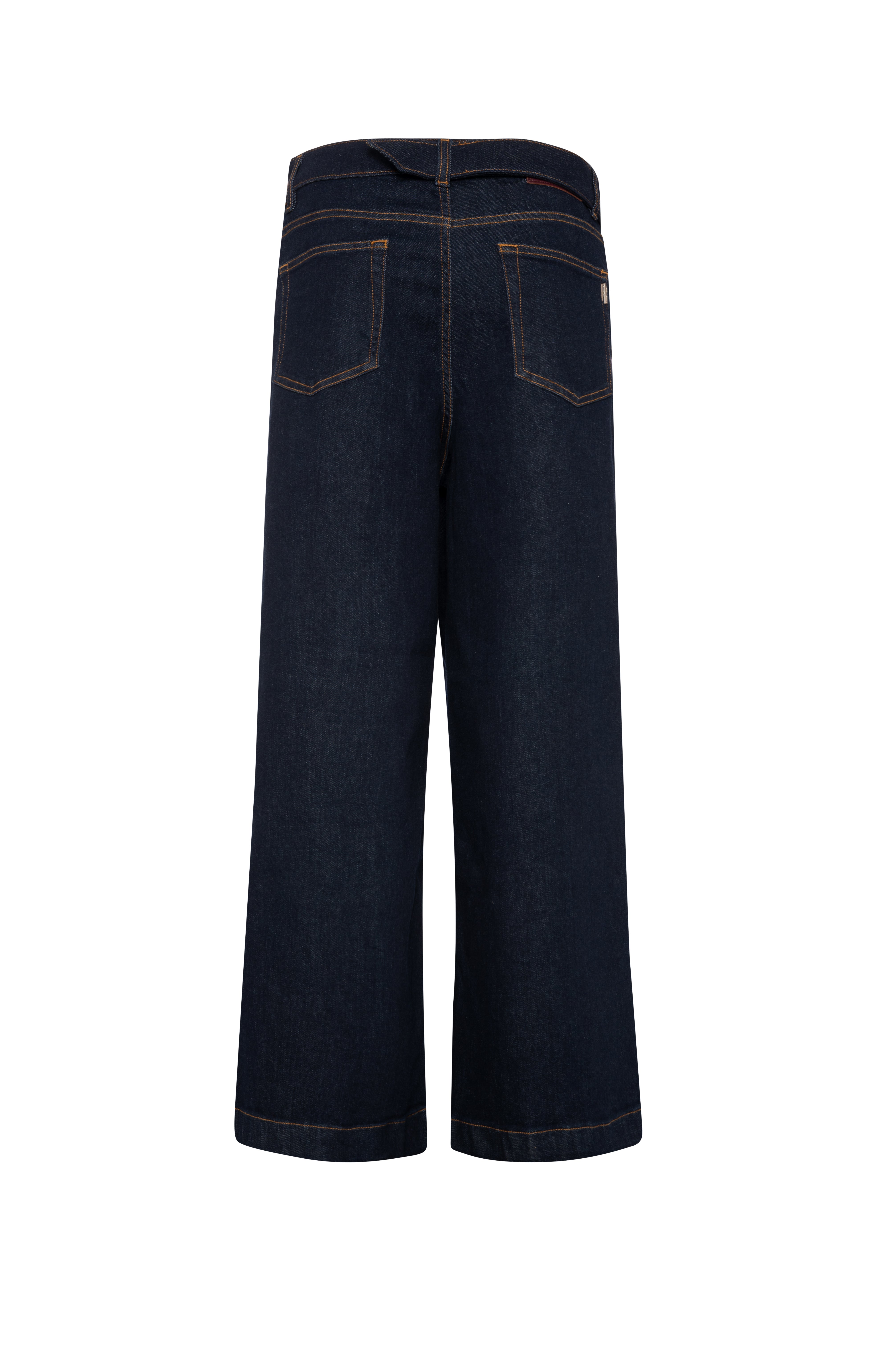 Jeans wide leg in denim con lavaggio raw FRACOMINA — immagine 2 di 2