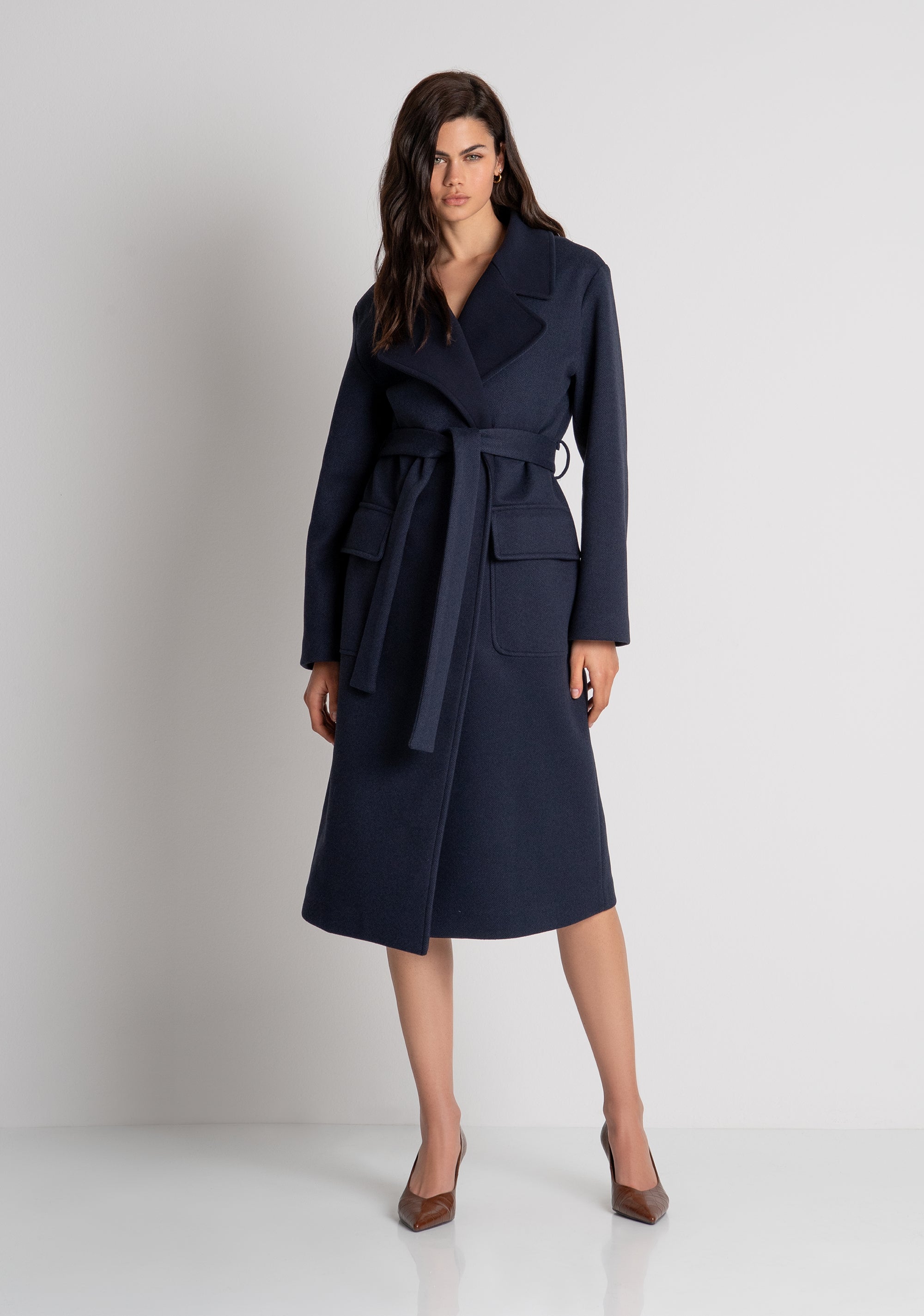 Cappotto regular lungo in panno FZ26WC1001W86401 FRACOMINA