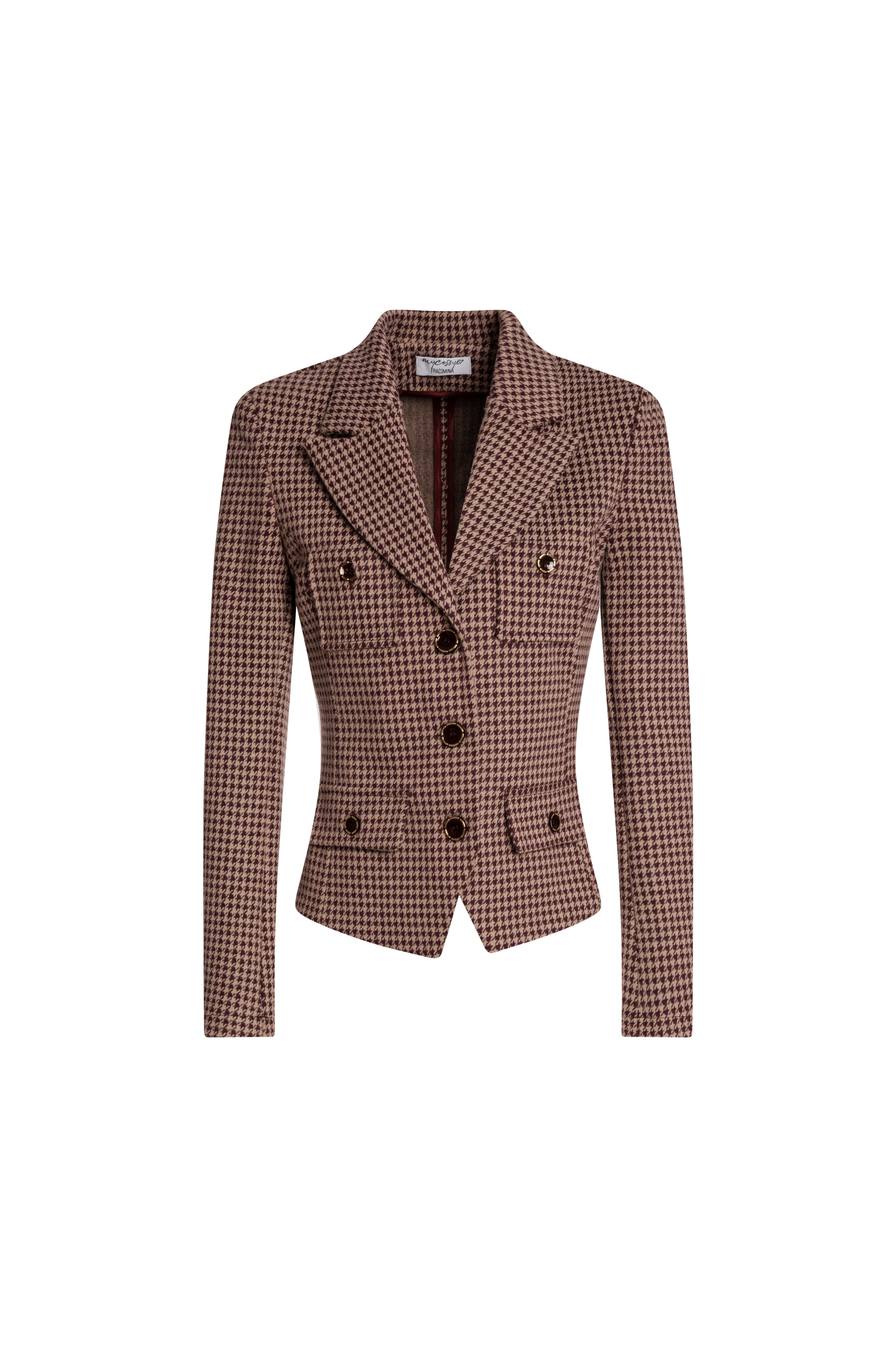 Blazer regular monopetto in pied de poule FZ26WJ2002W461F6-KM7 Fracomina