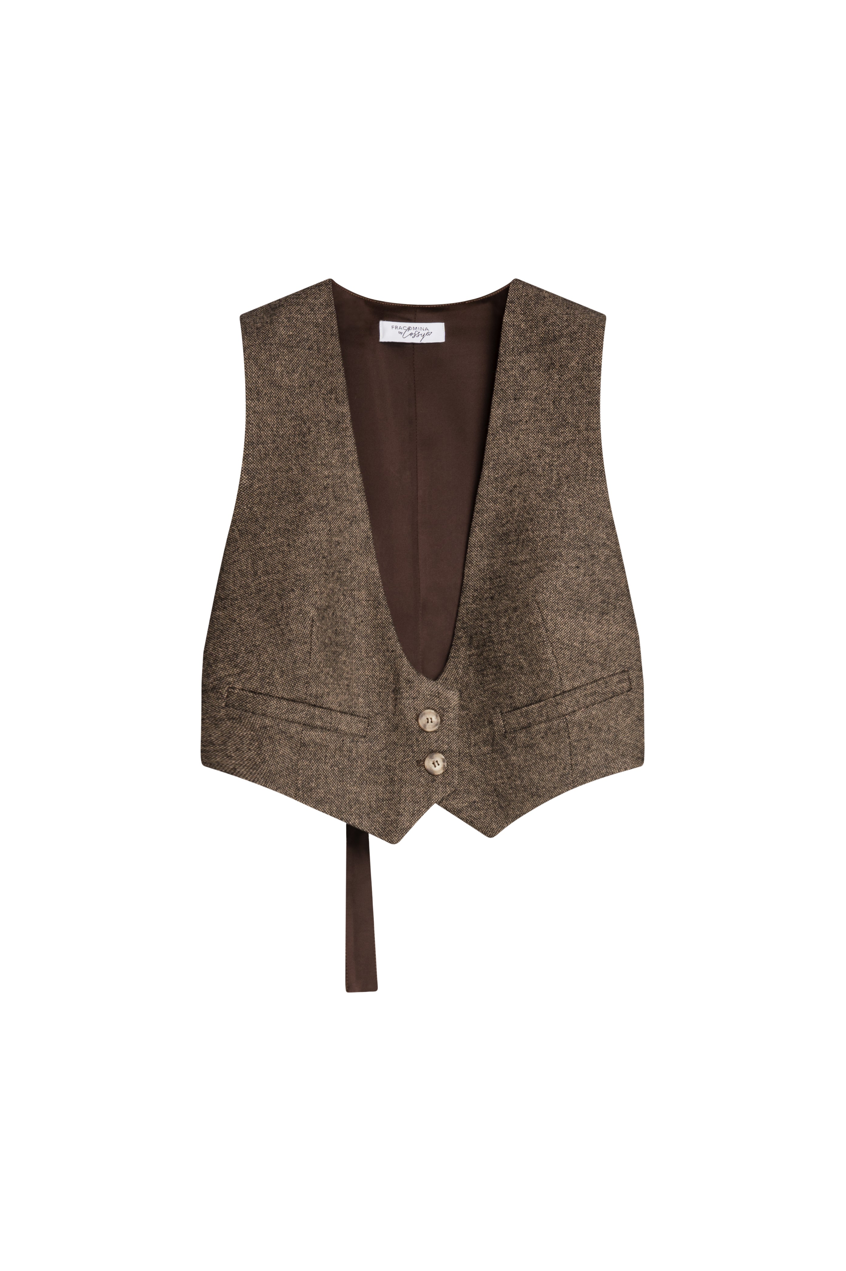 Gilet slim monopetto con lana FZ26WJ5002W73601 FRACOMINA