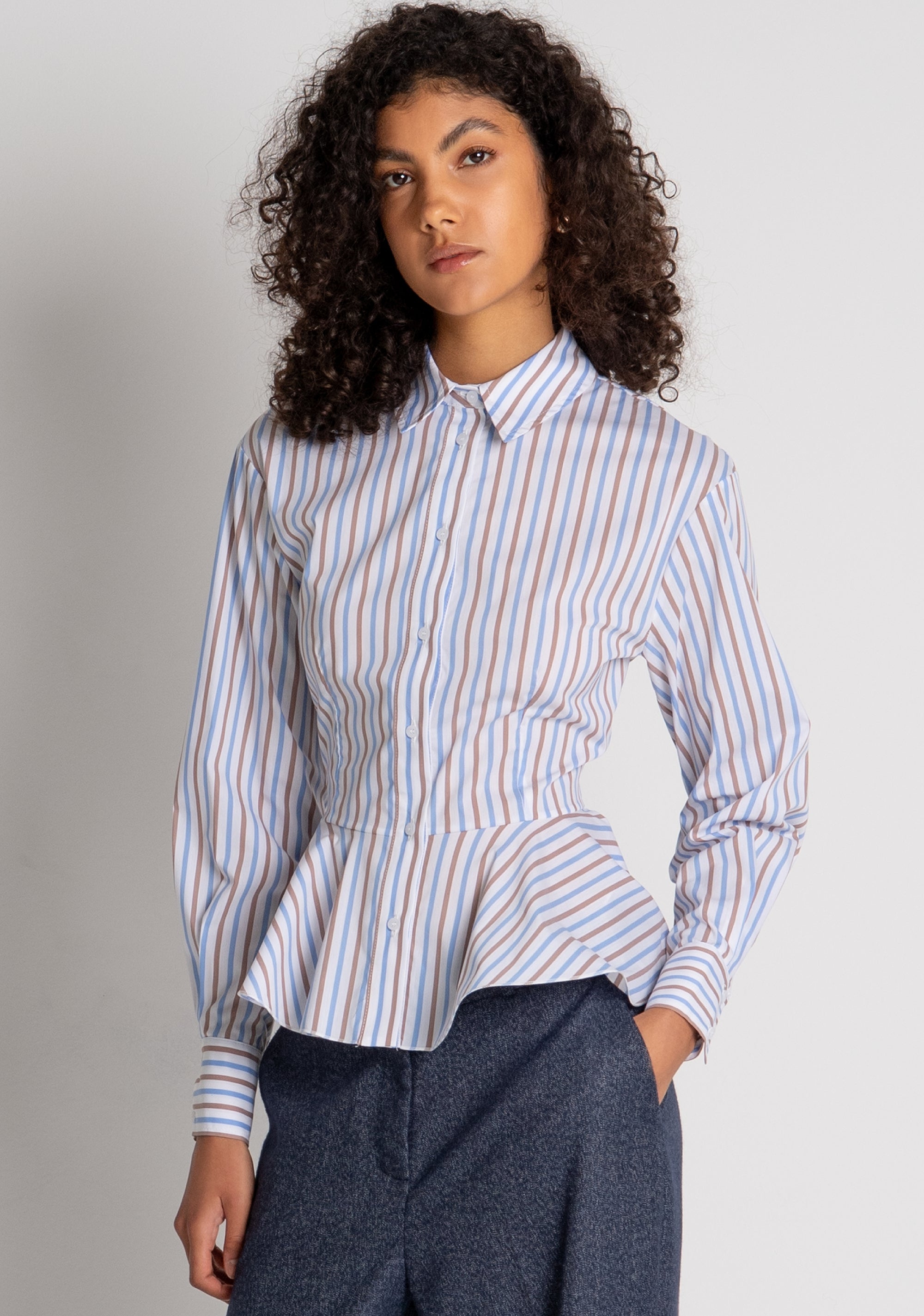 Camicia regular a righe multicolor FZ26WT6003W402N8 FRACOMINA