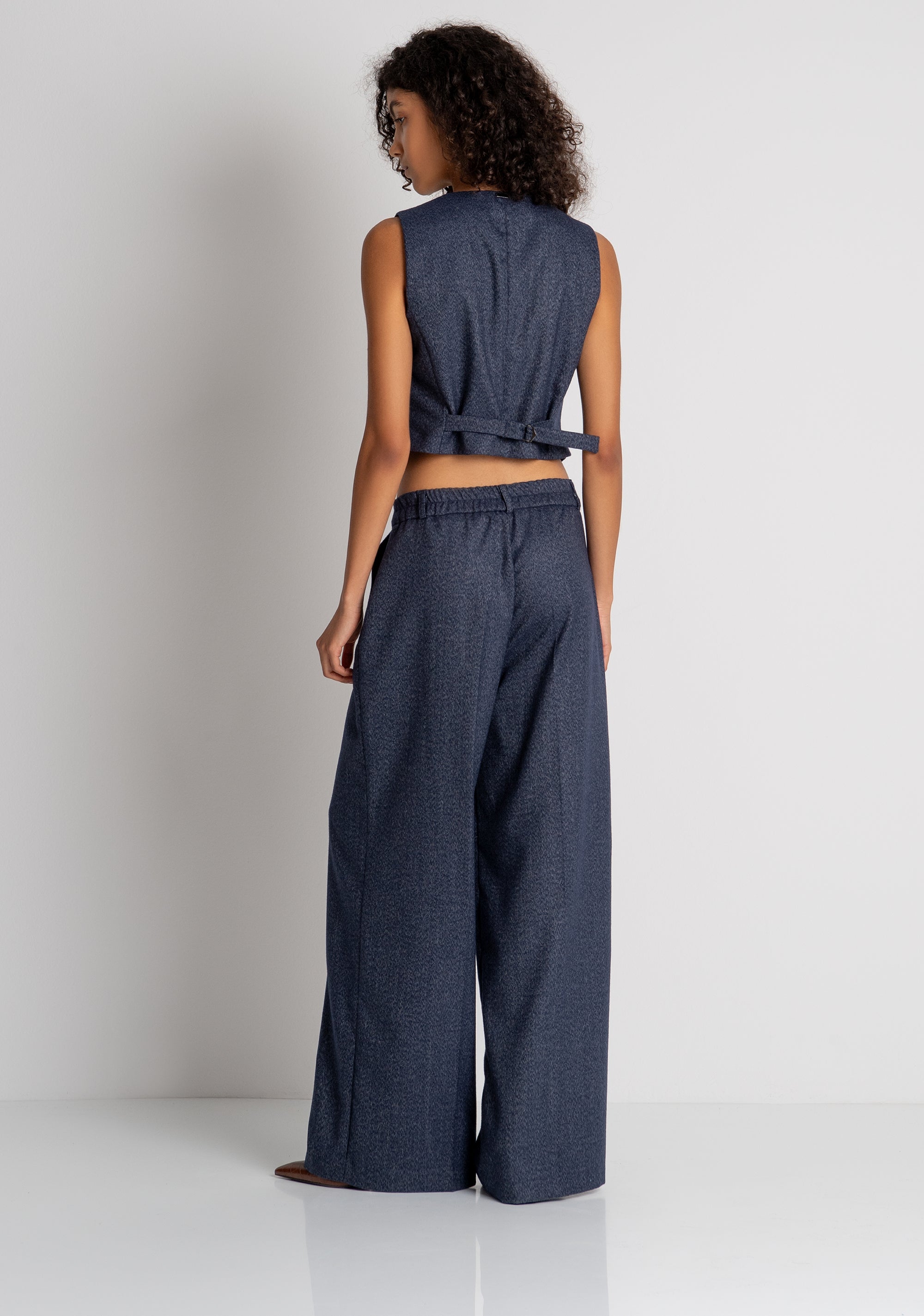 Pantalone wide a palazzo in tweed FZ26WV3001W56101 FRACOMINA