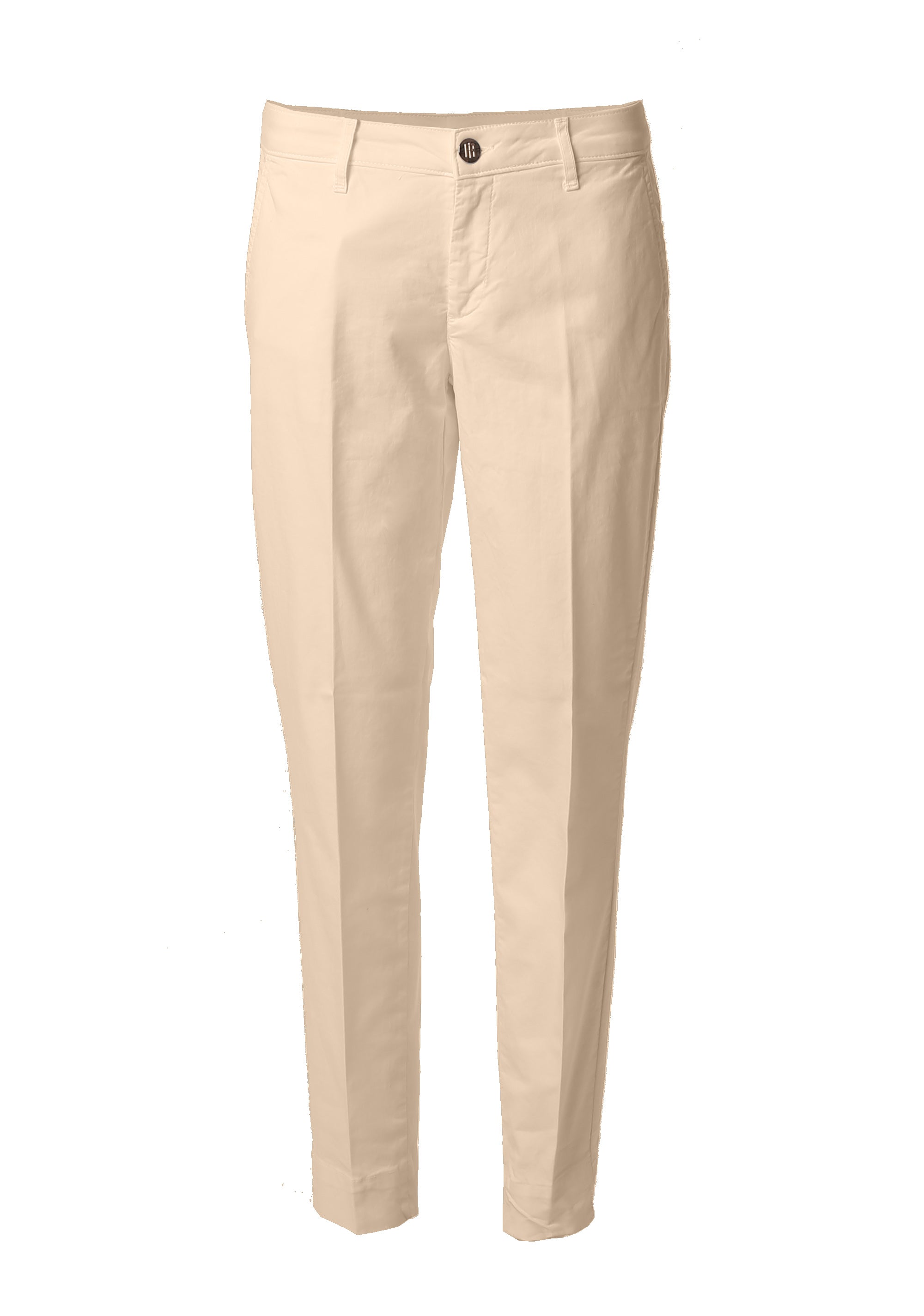 Pantaloni Straight Leg a Vita Alta con Dettagli Gold