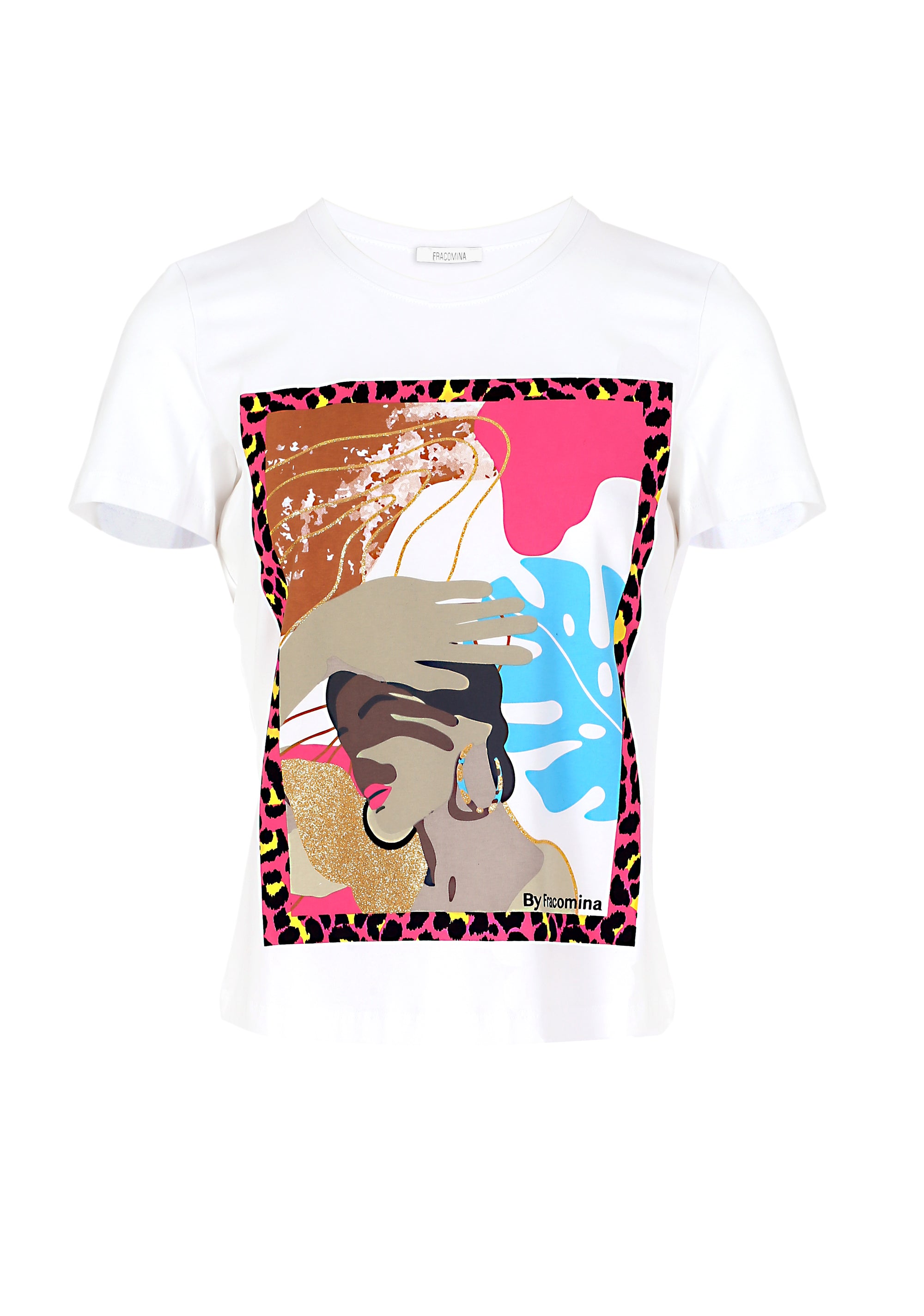 T-Shirt con stampa quadro FI23ST3002J40101 FRACOMINA