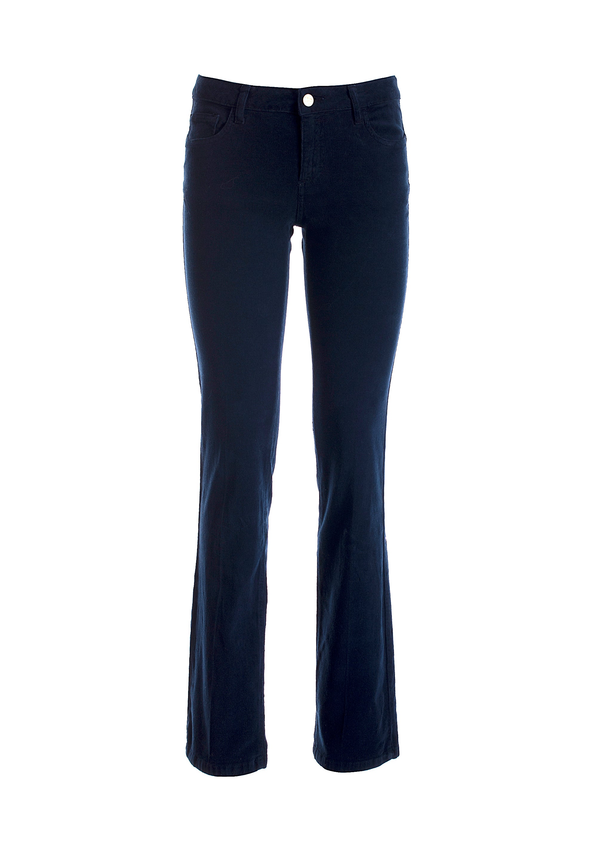Pantaloni bootcut in tessuto stretch con lavaggio scuro