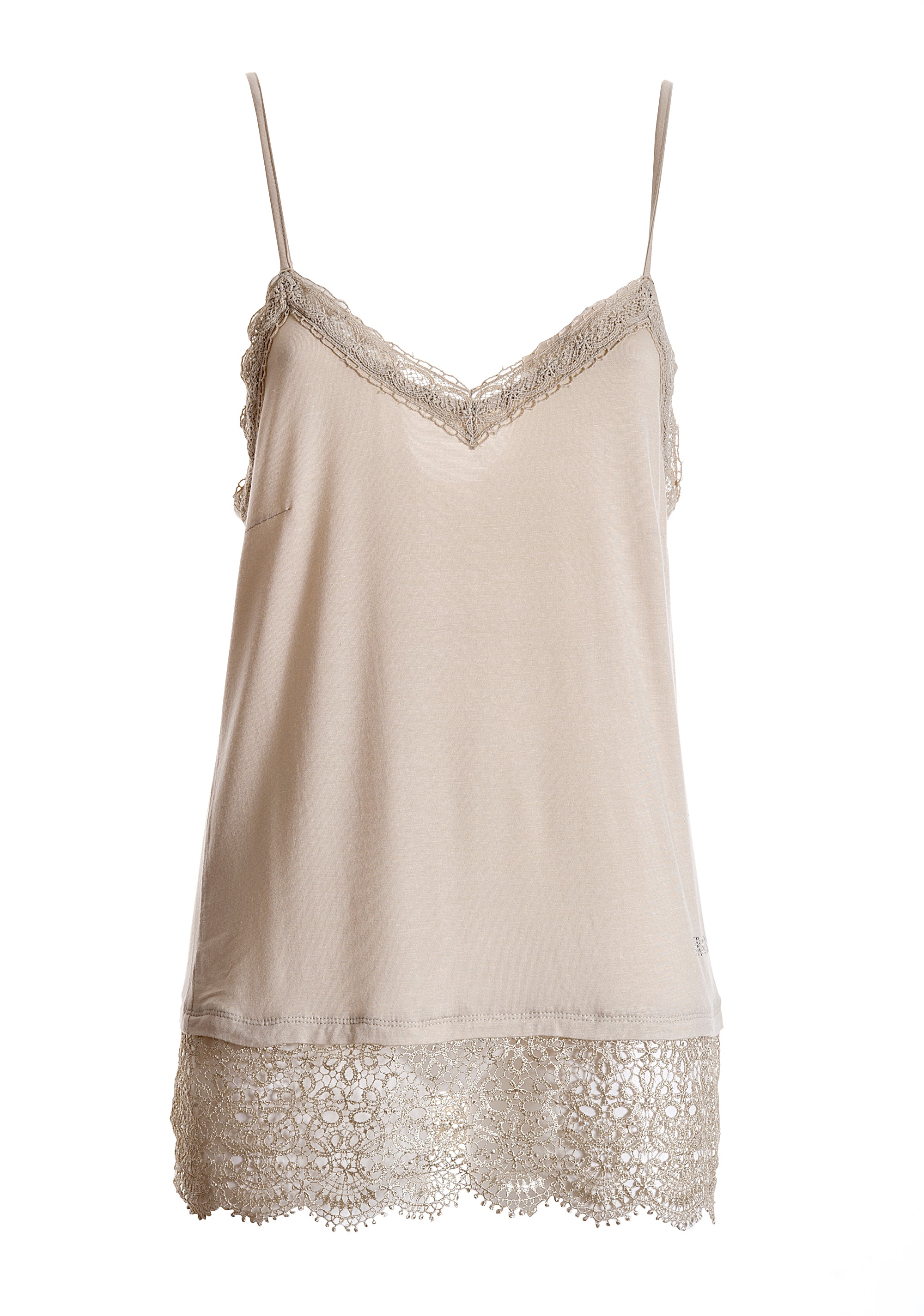 Top regular senza maniche effetto lingerie