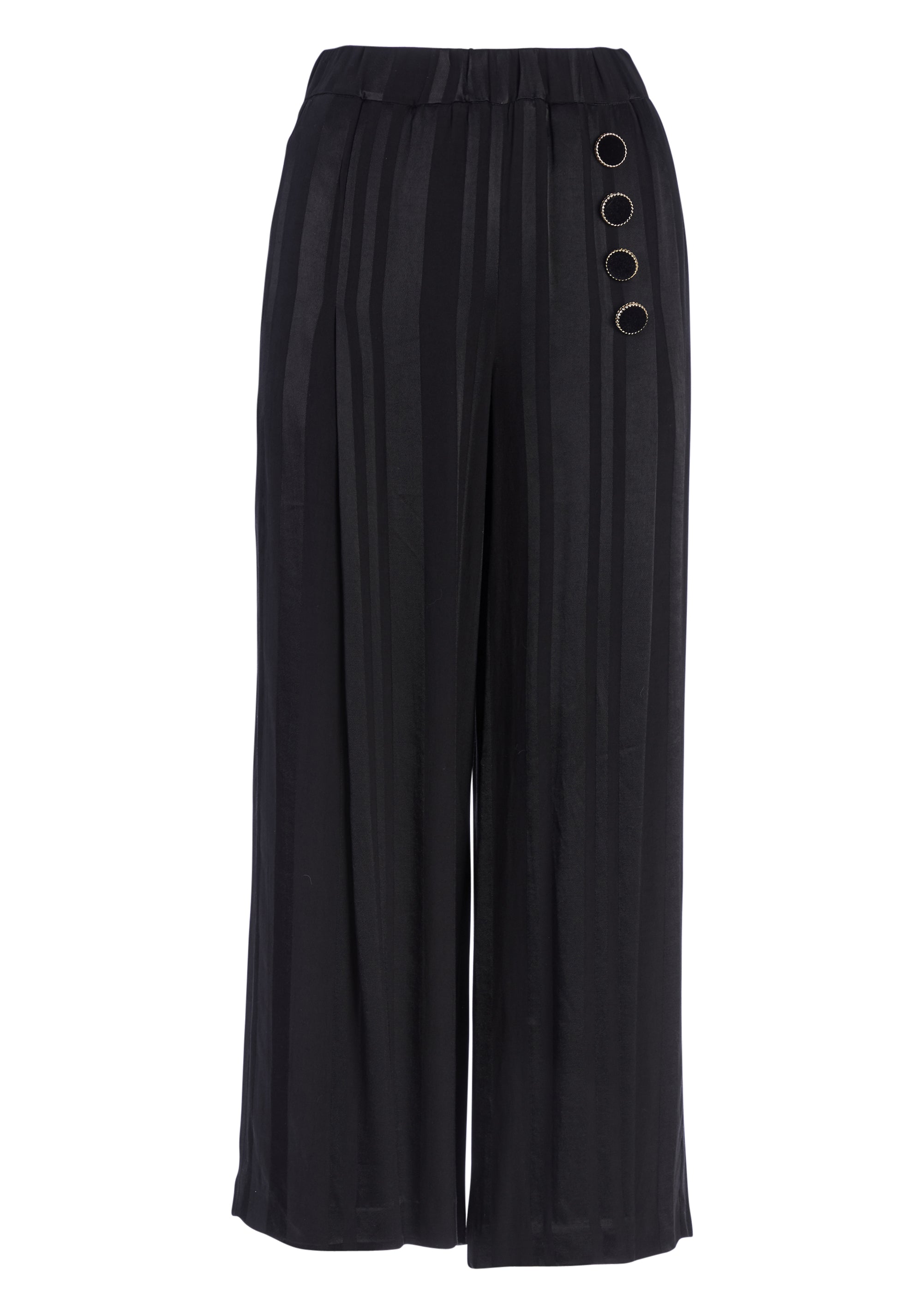 Pantalone culotte ampio in tessuto lucido