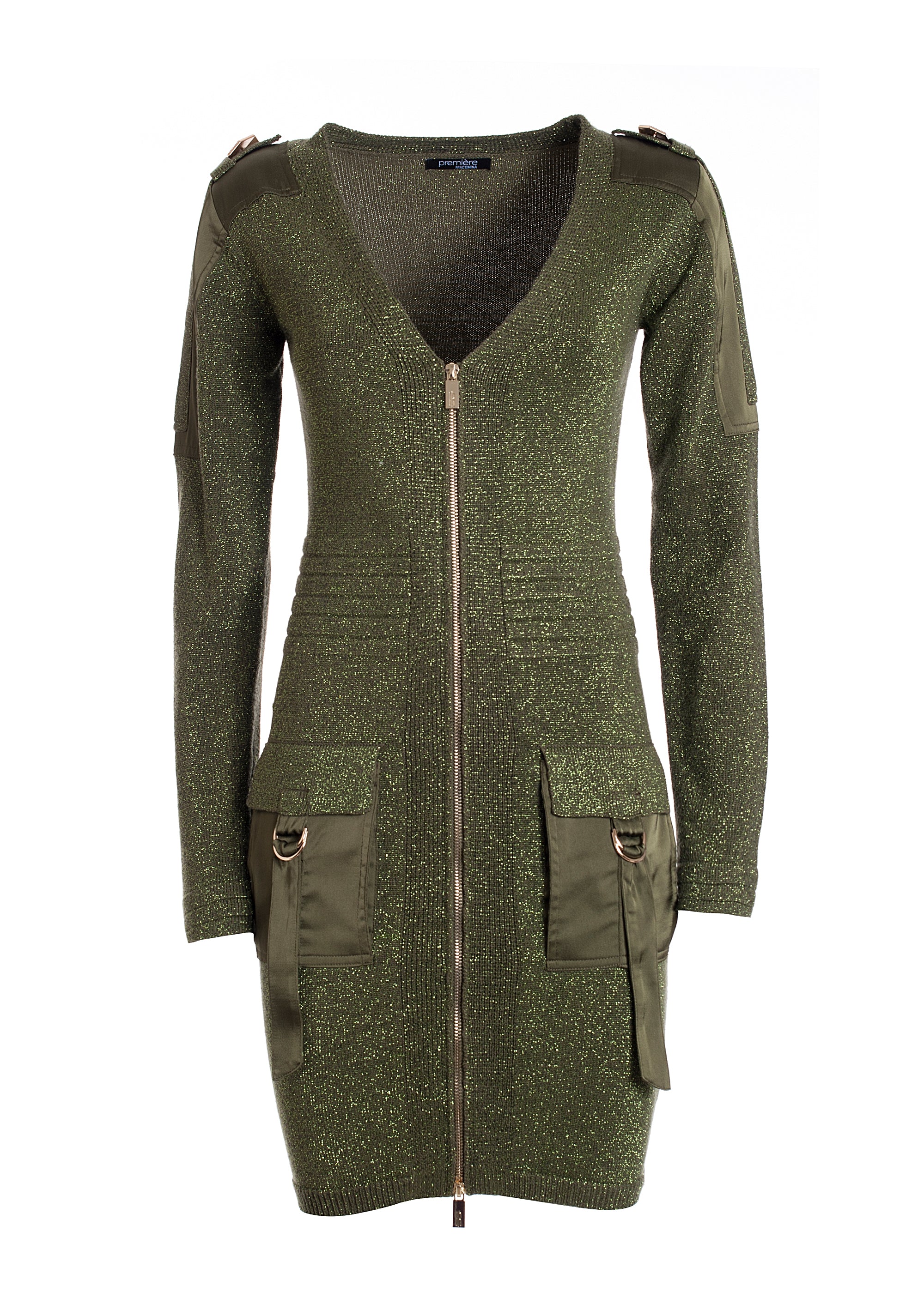 Cardigan aderente in maglia in lurex