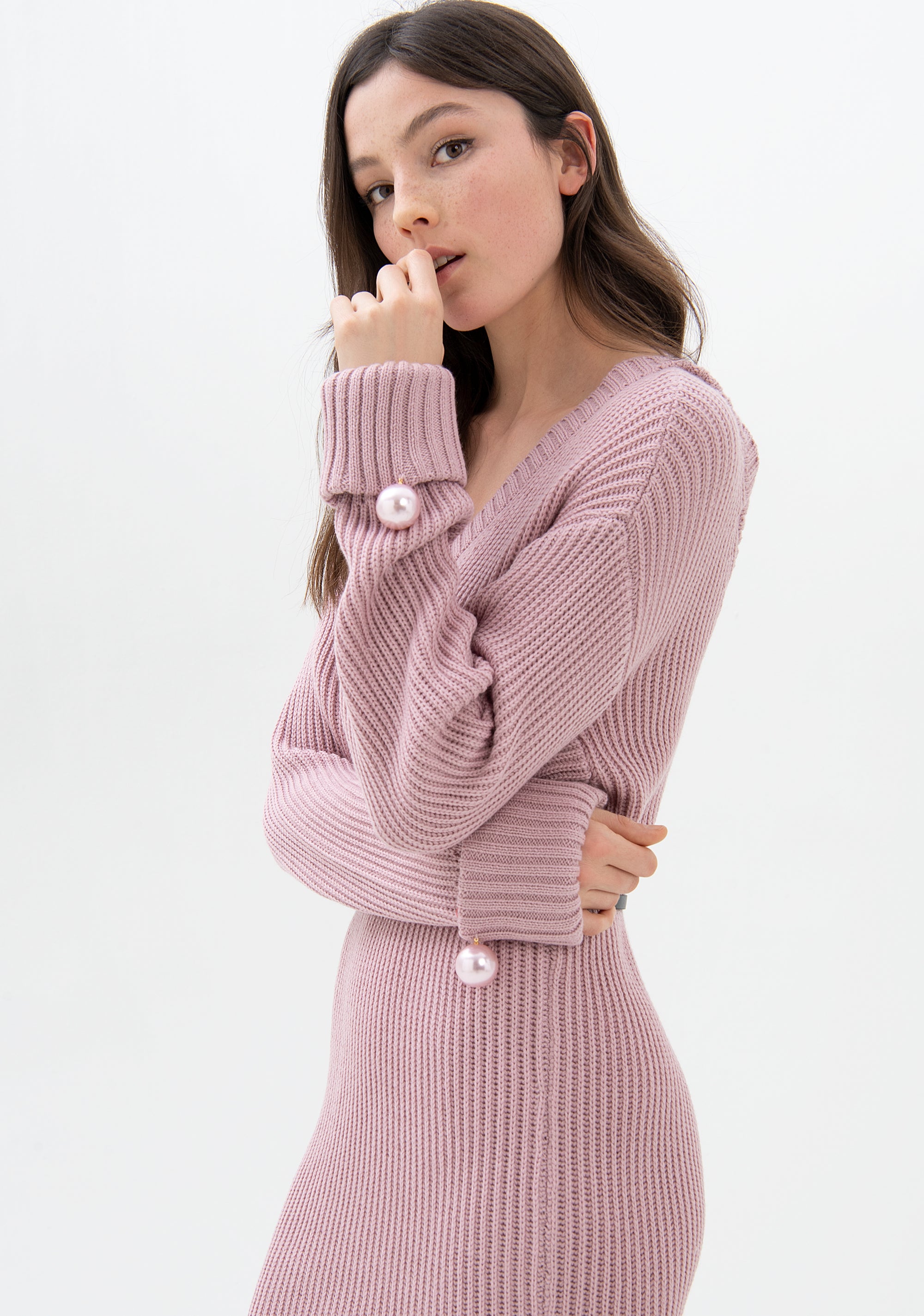 Abito regular in maglia con lana