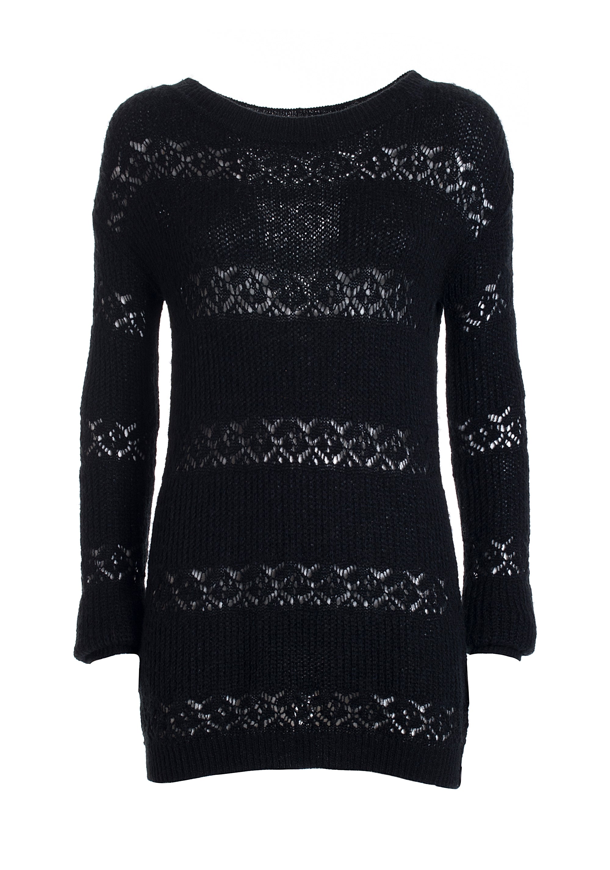Maglia regular lunga con lana e mohair