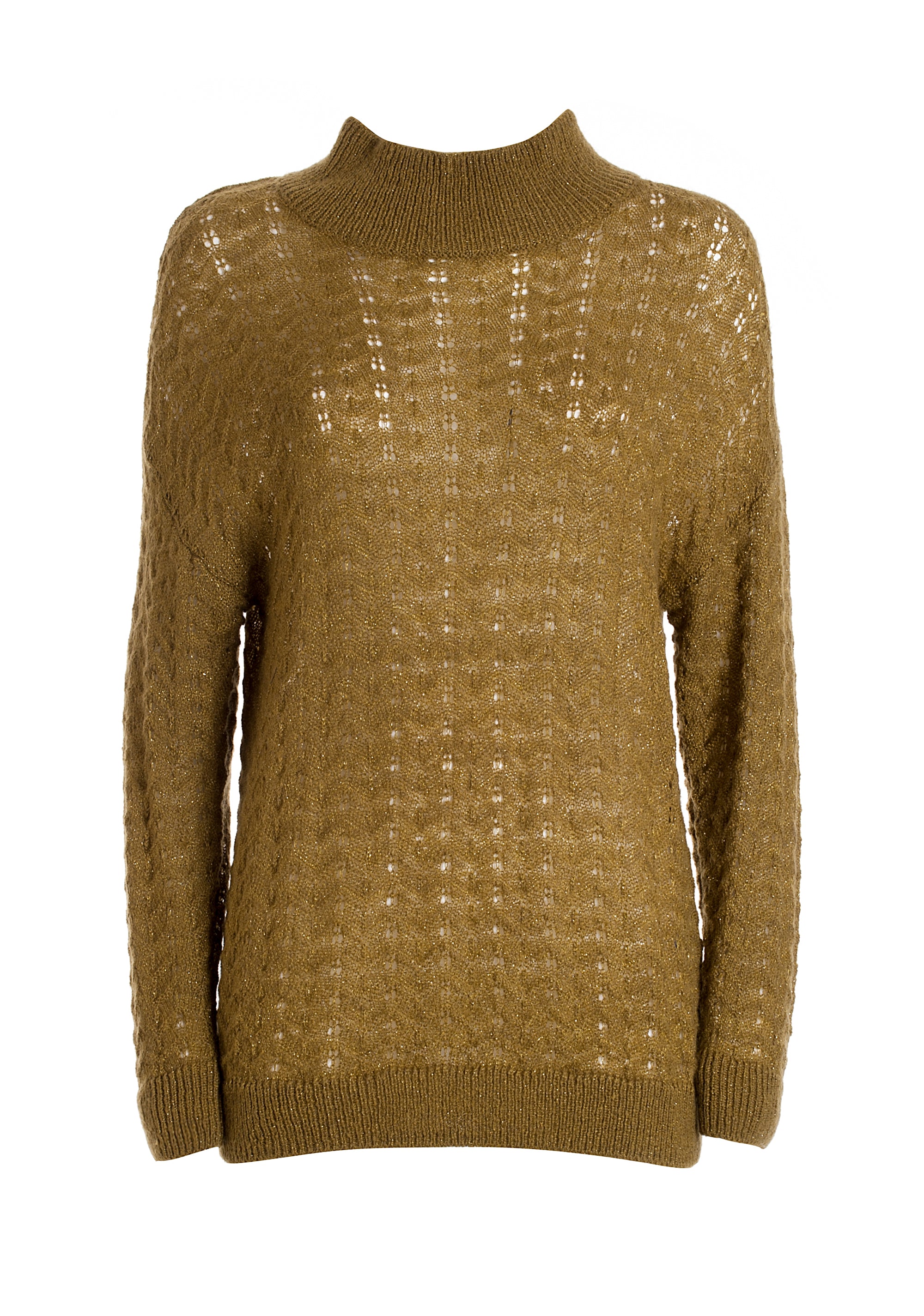 Maglia regular lunga con lana e mohair