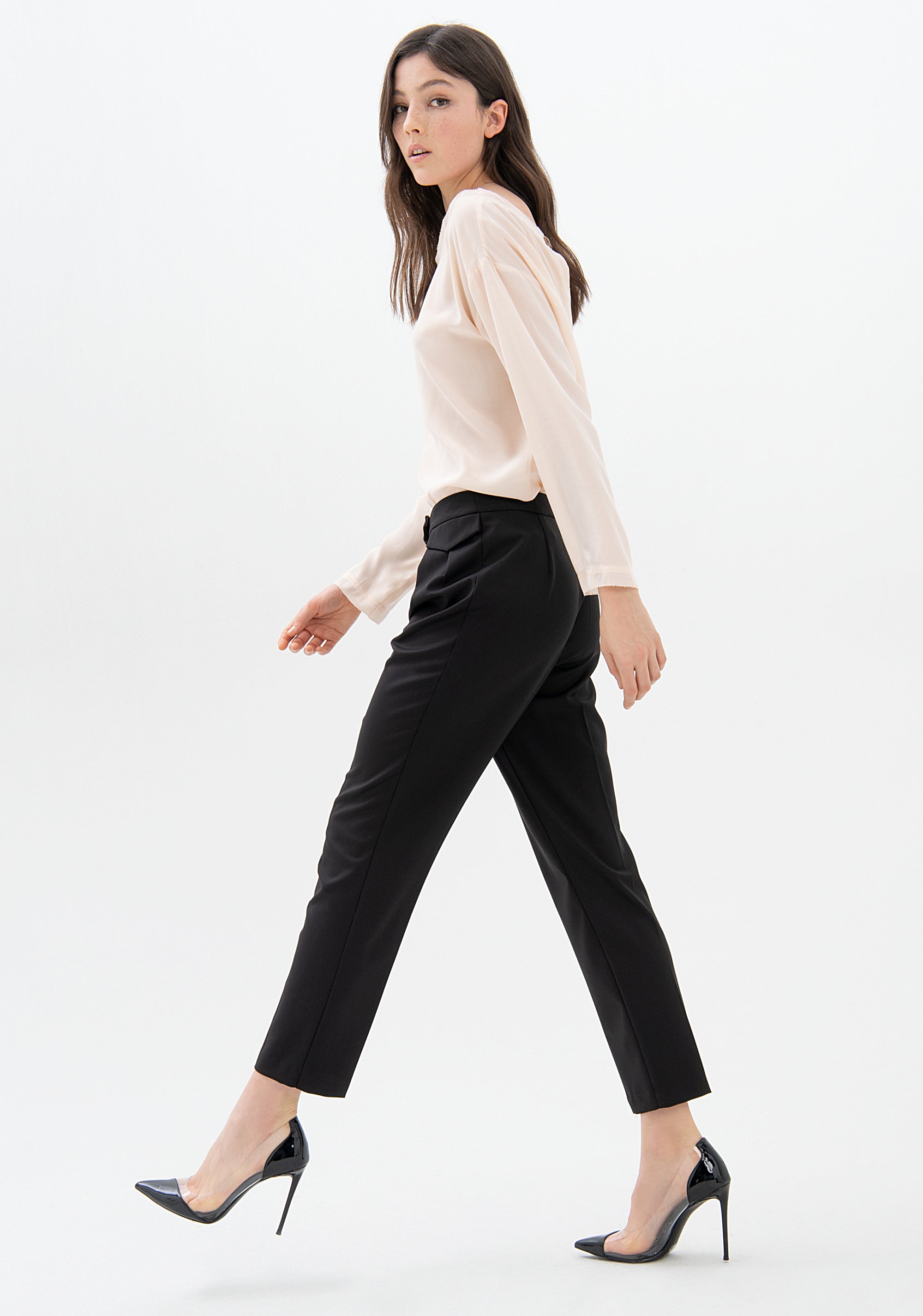 Pantalone linea diritta in tessuto tecnico-FRACOMINA-F321WVD002W50001