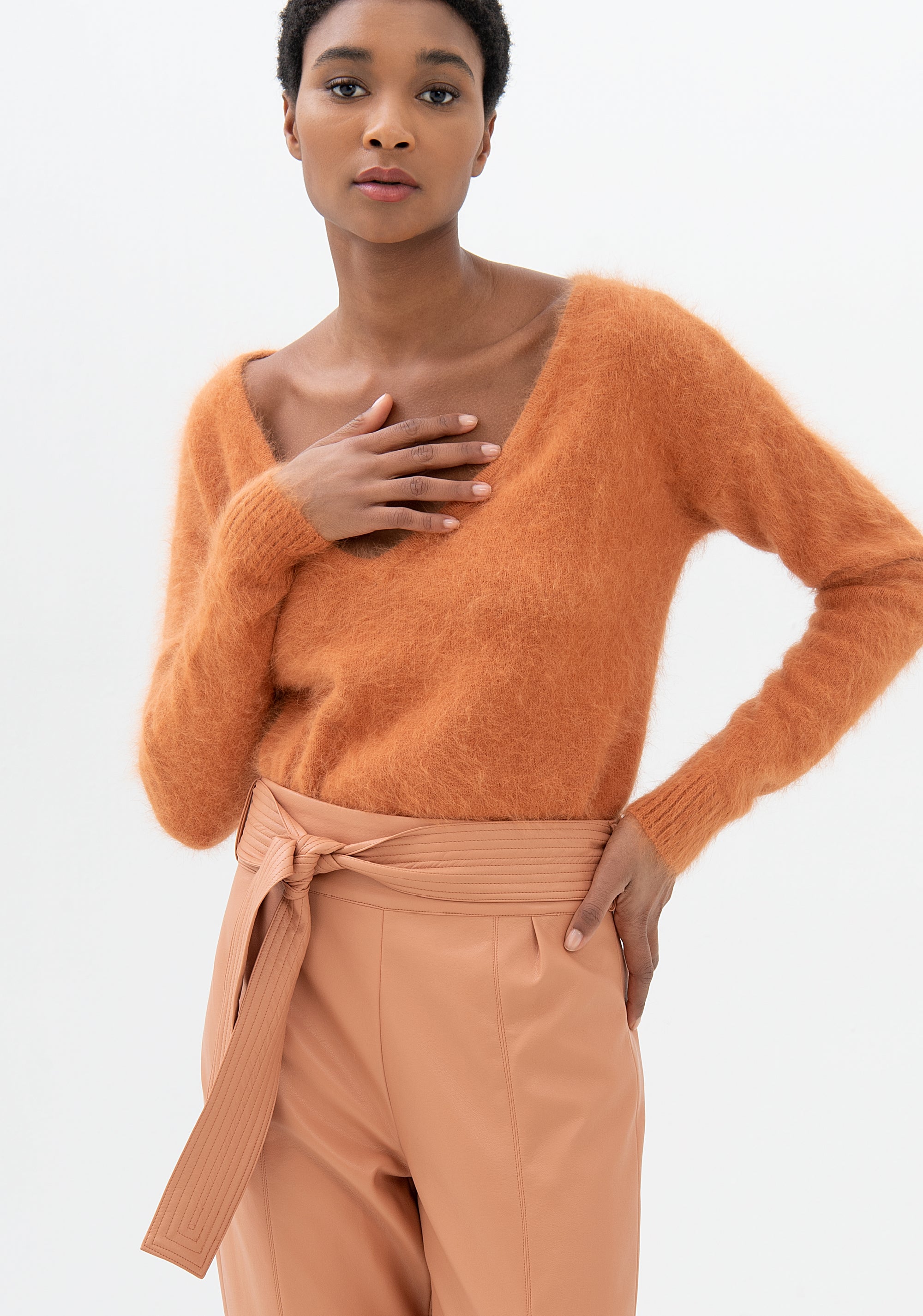 Pantalone linea diritta cropped