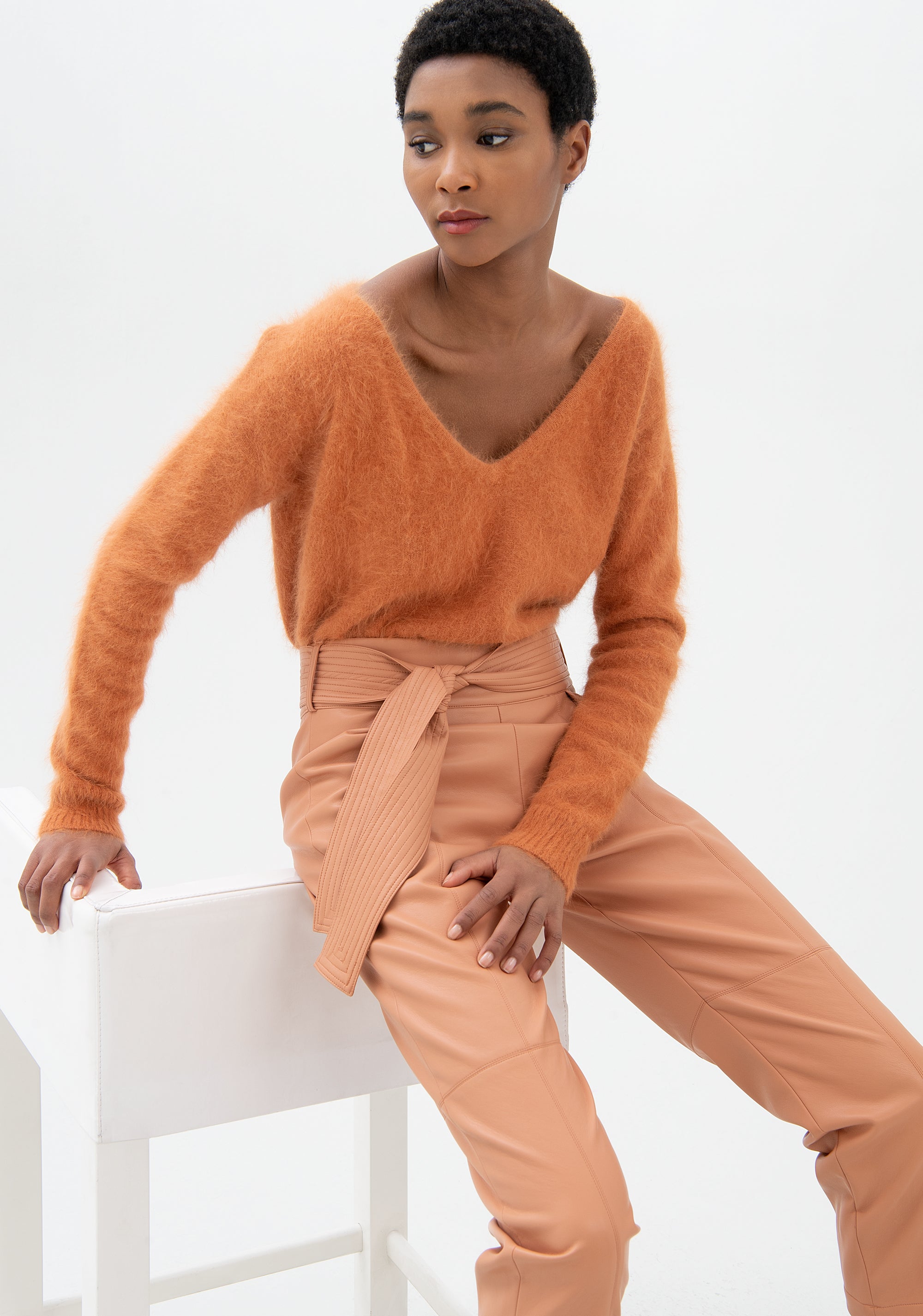 Pantalone linea diritta cropped