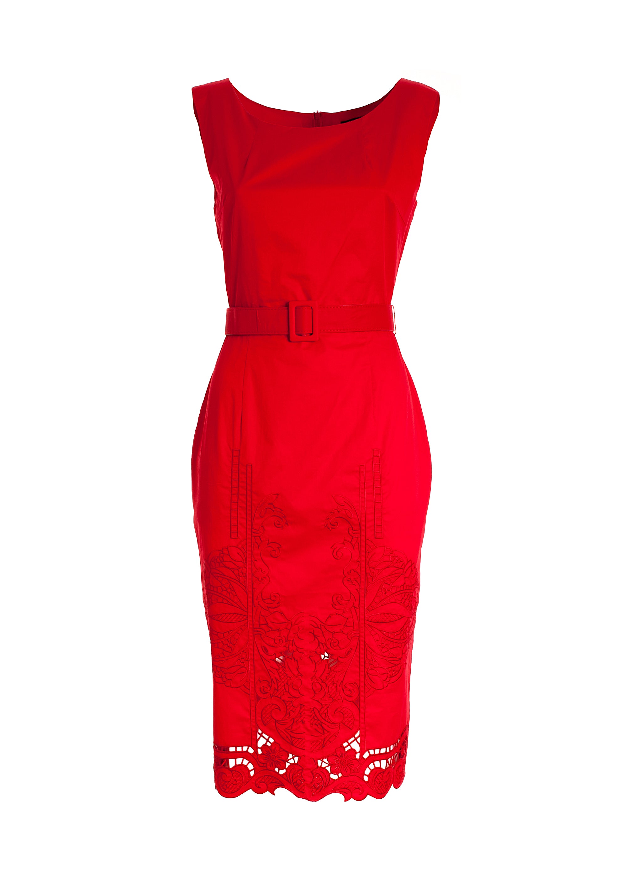 Abito a tubino slim midi in cotone