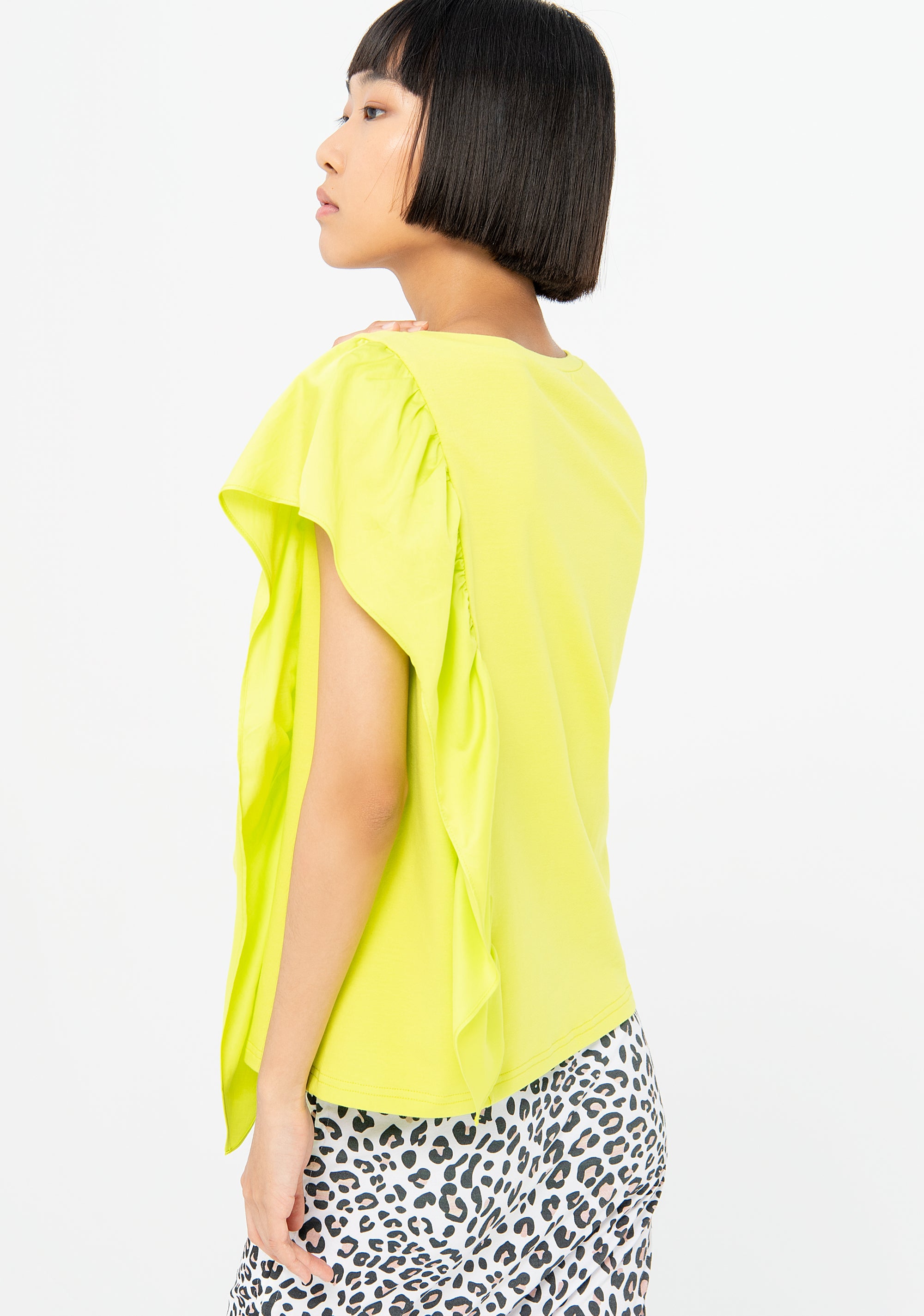 Blusa regular in tencel e cotone