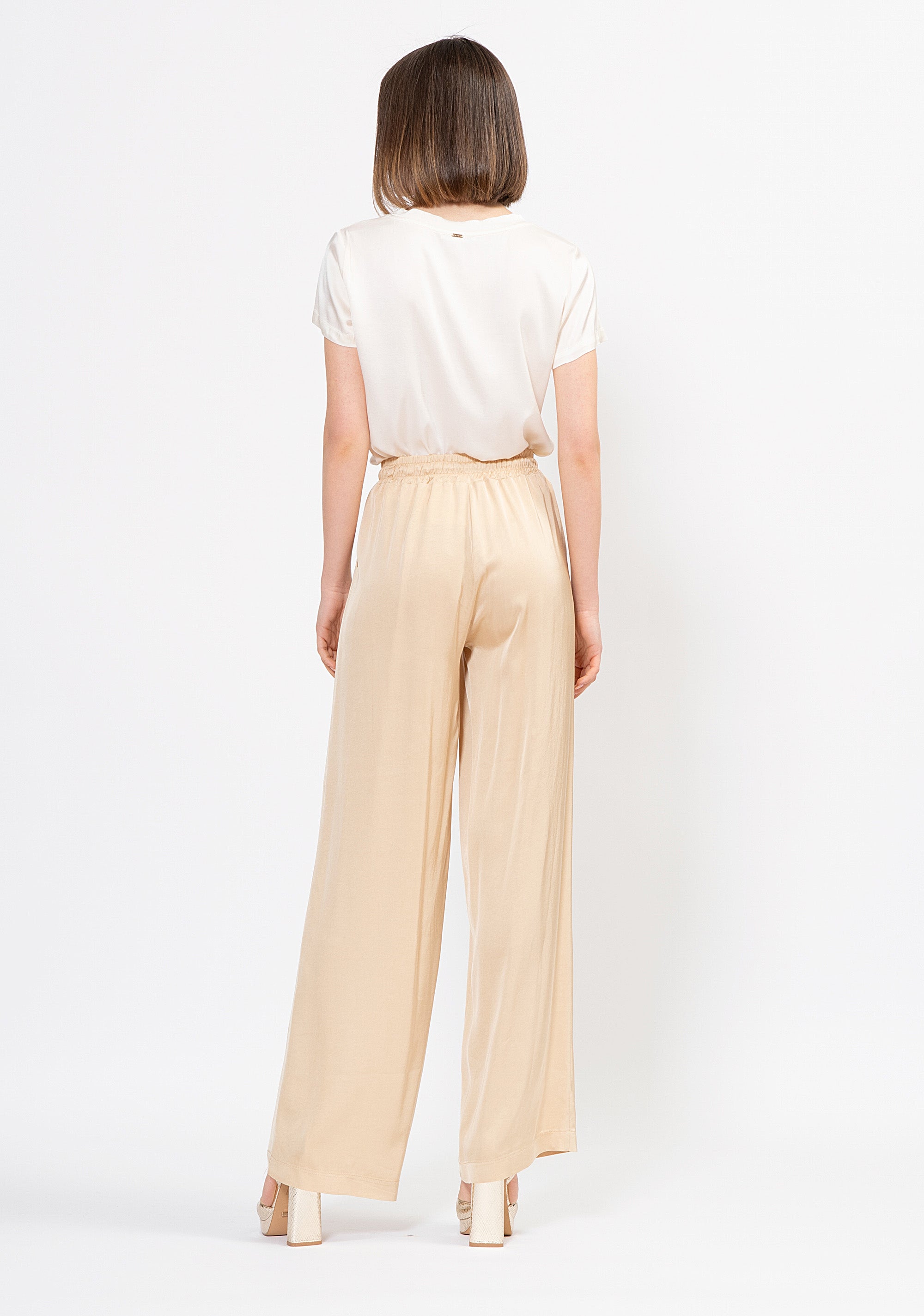 Pantalone palazzo ampio in viscosa fluida