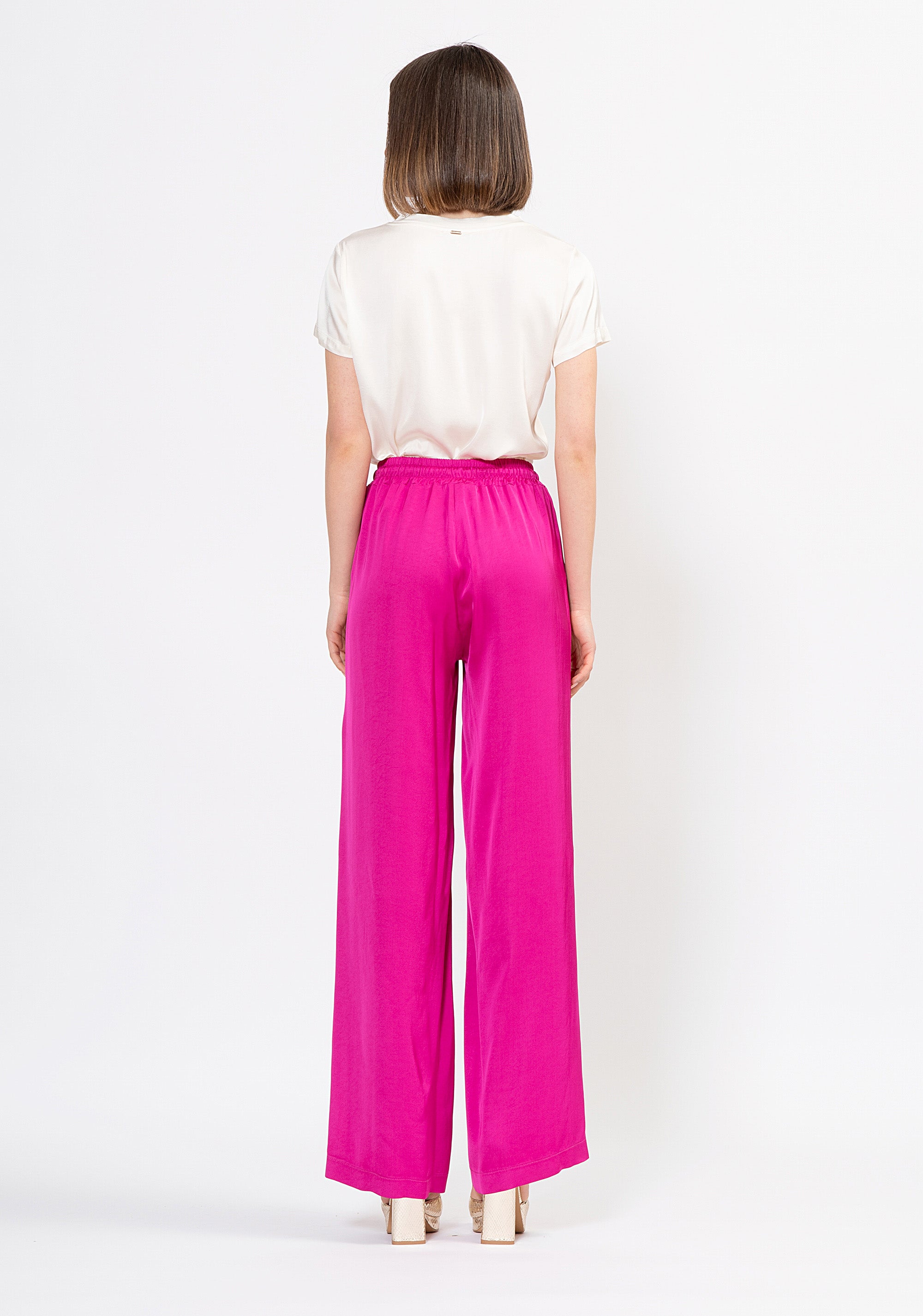 Pantalone palazzo ampio in viscosa fluida