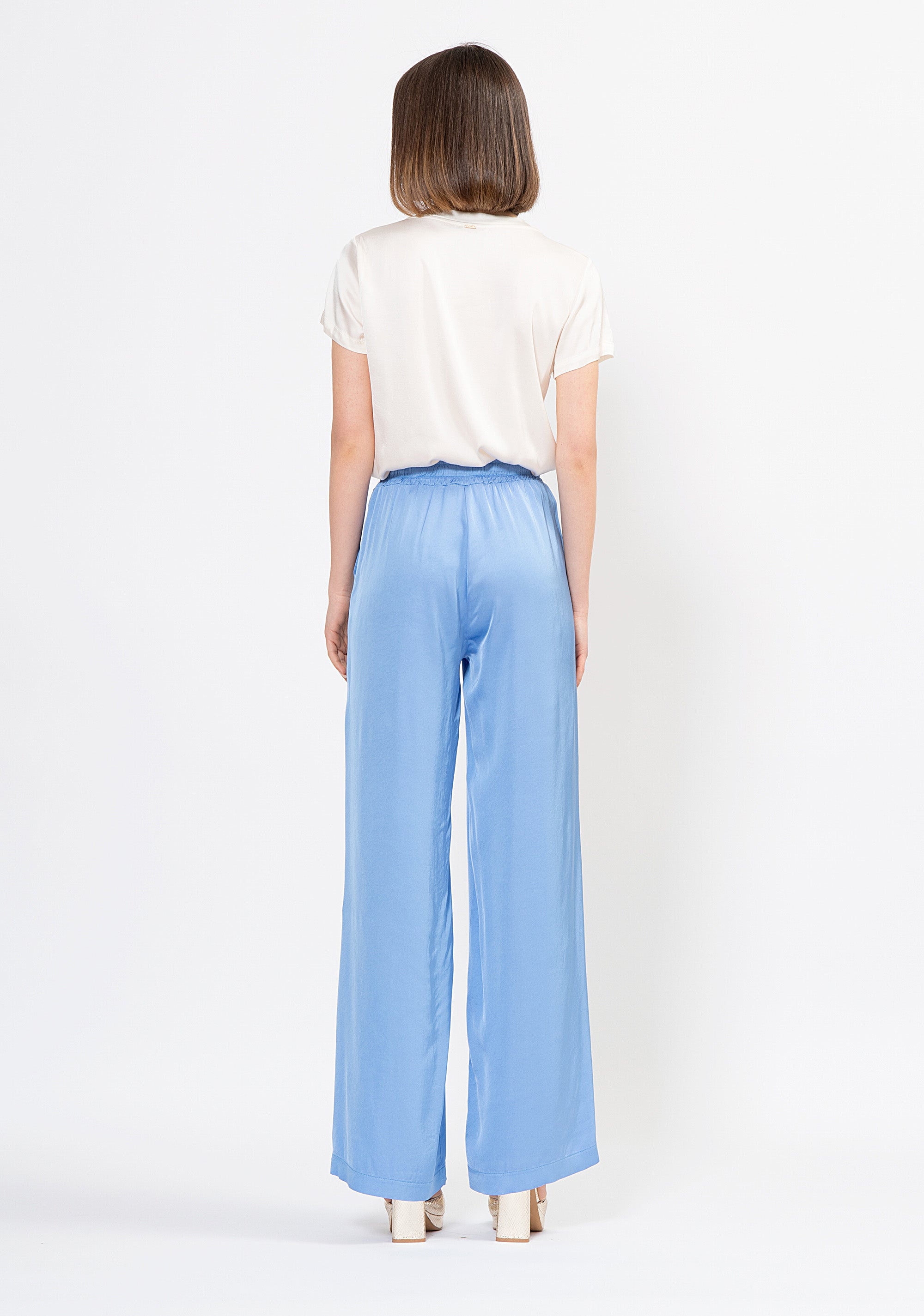 Pantalone palazzo ampio in viscosa fluida