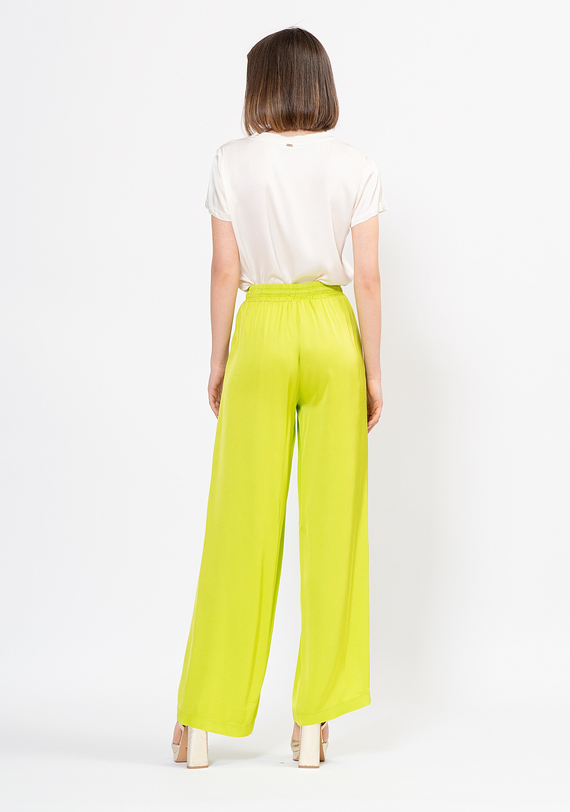 Pantalone palazzo ampio in viscosa fluida