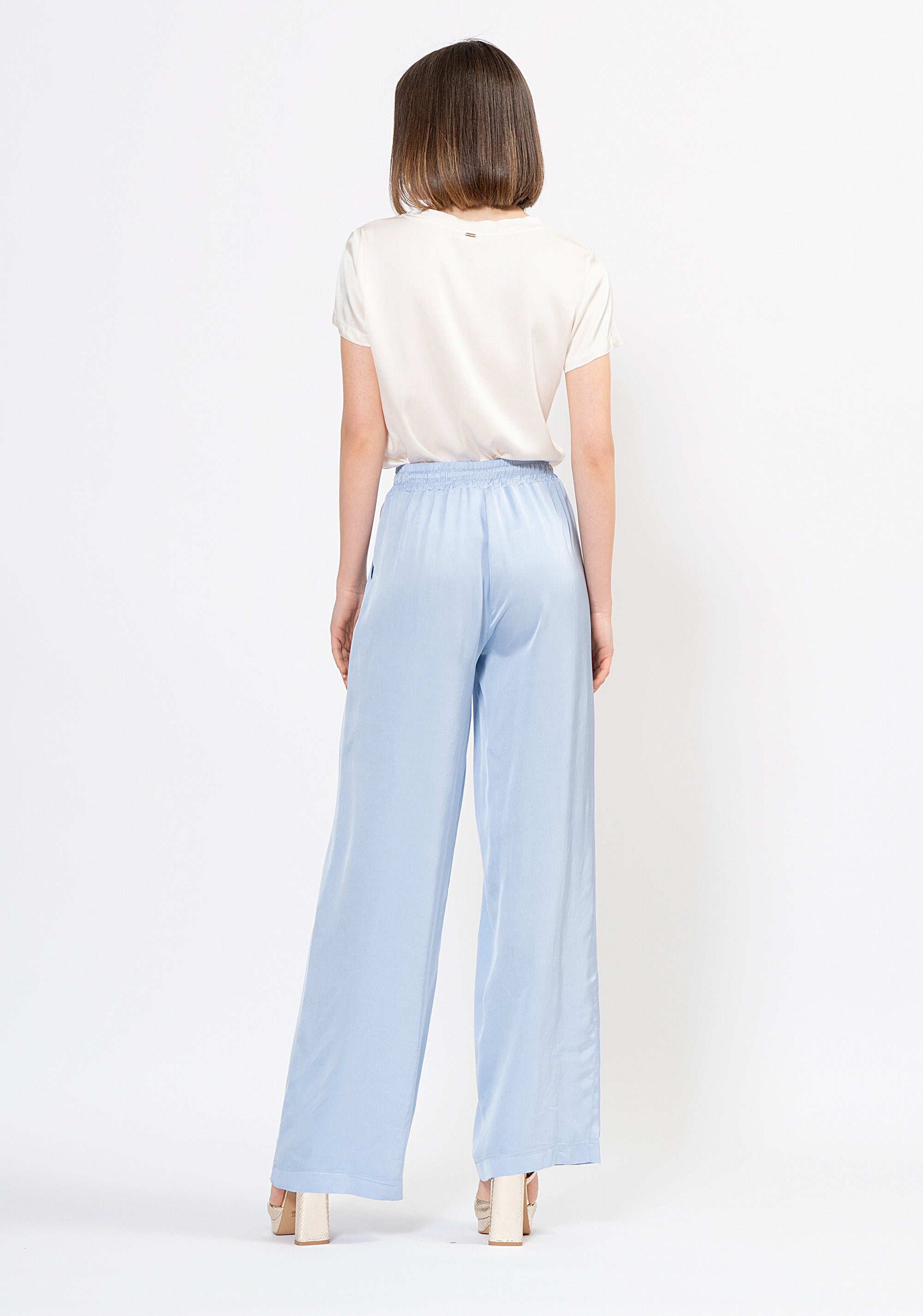 Pantalone palazzo ampio in viscosa fluida