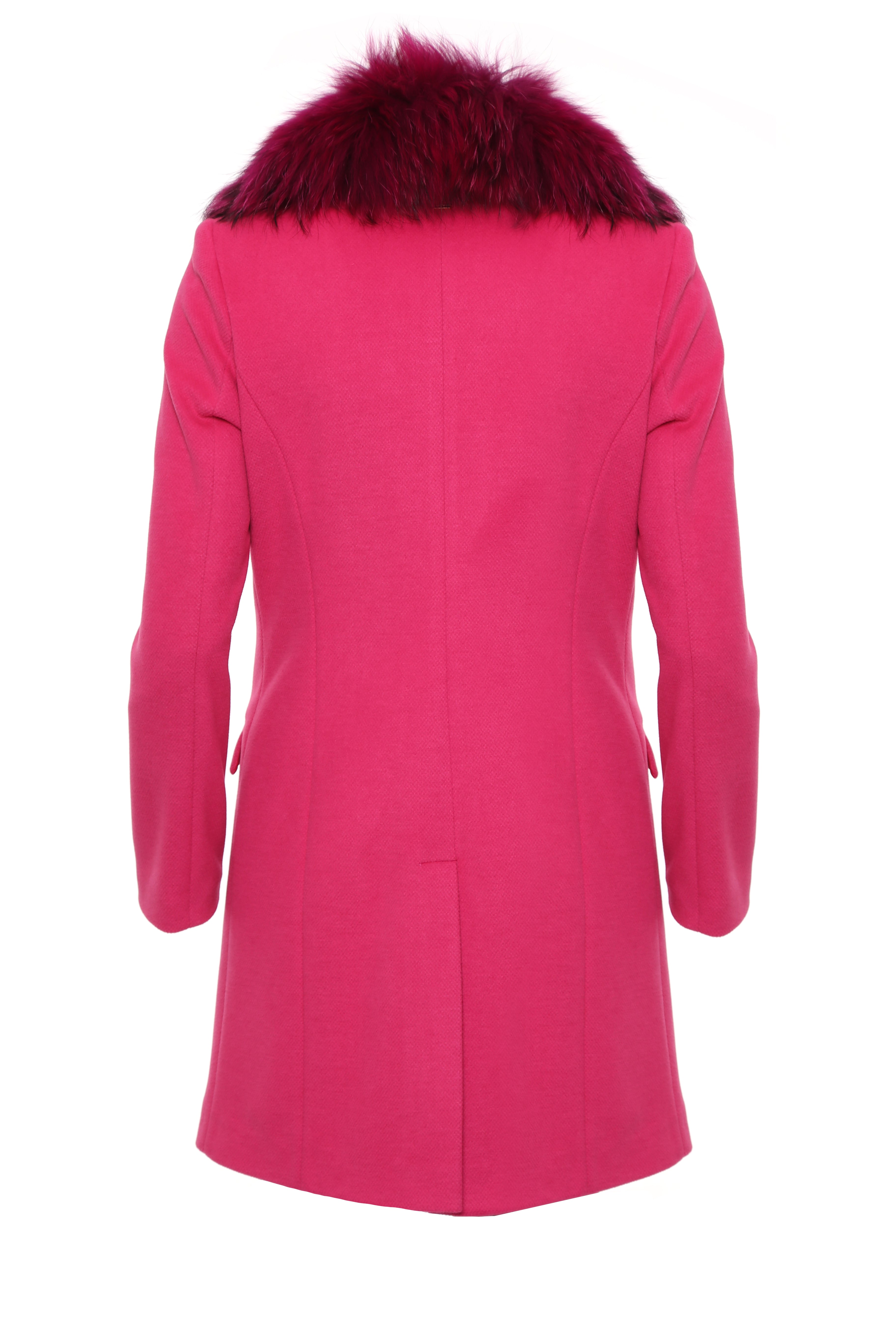 Cappotto slim in panno collo in pelliccia