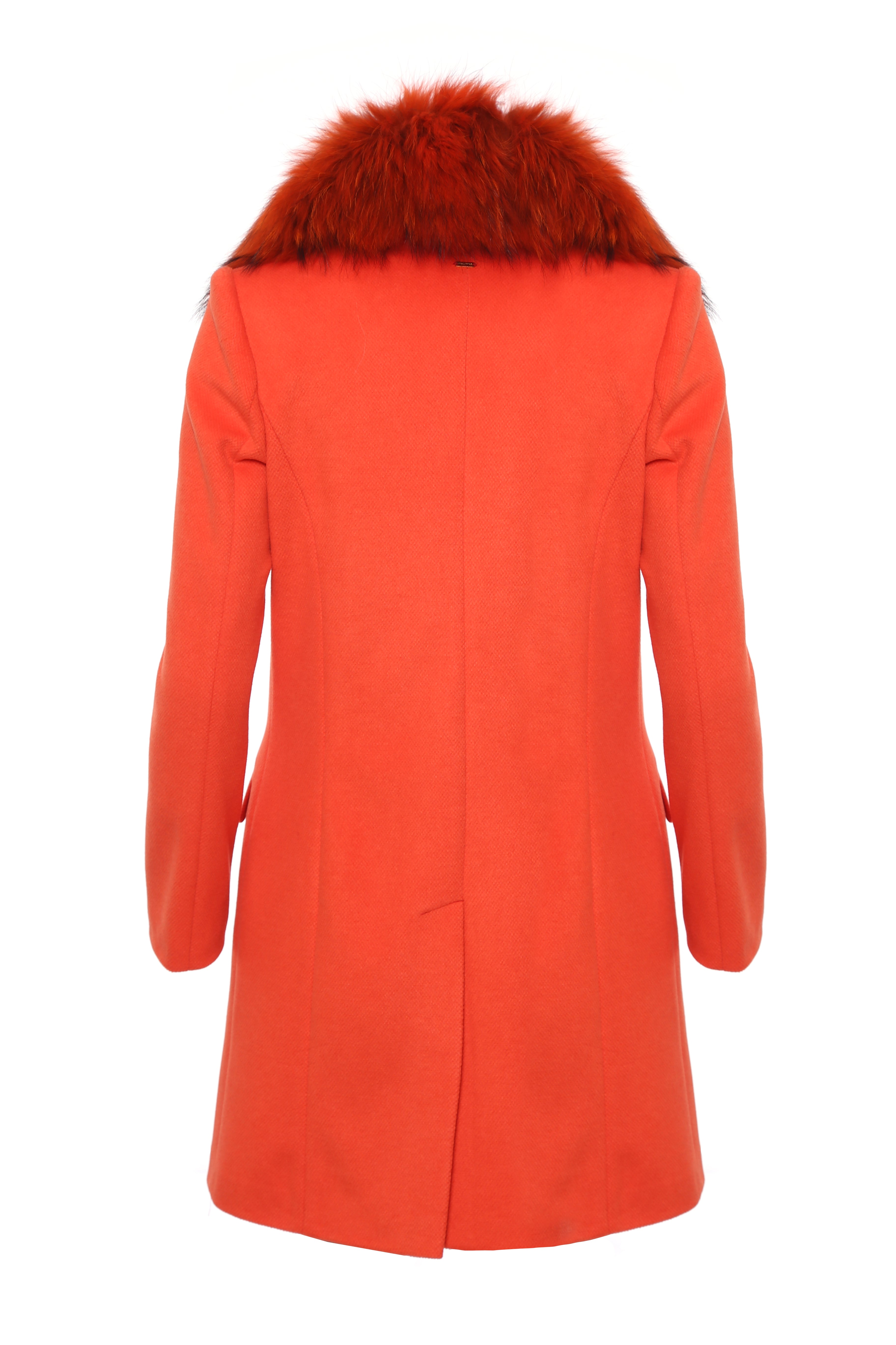 Cappotto slim in panno collo in pelliccia