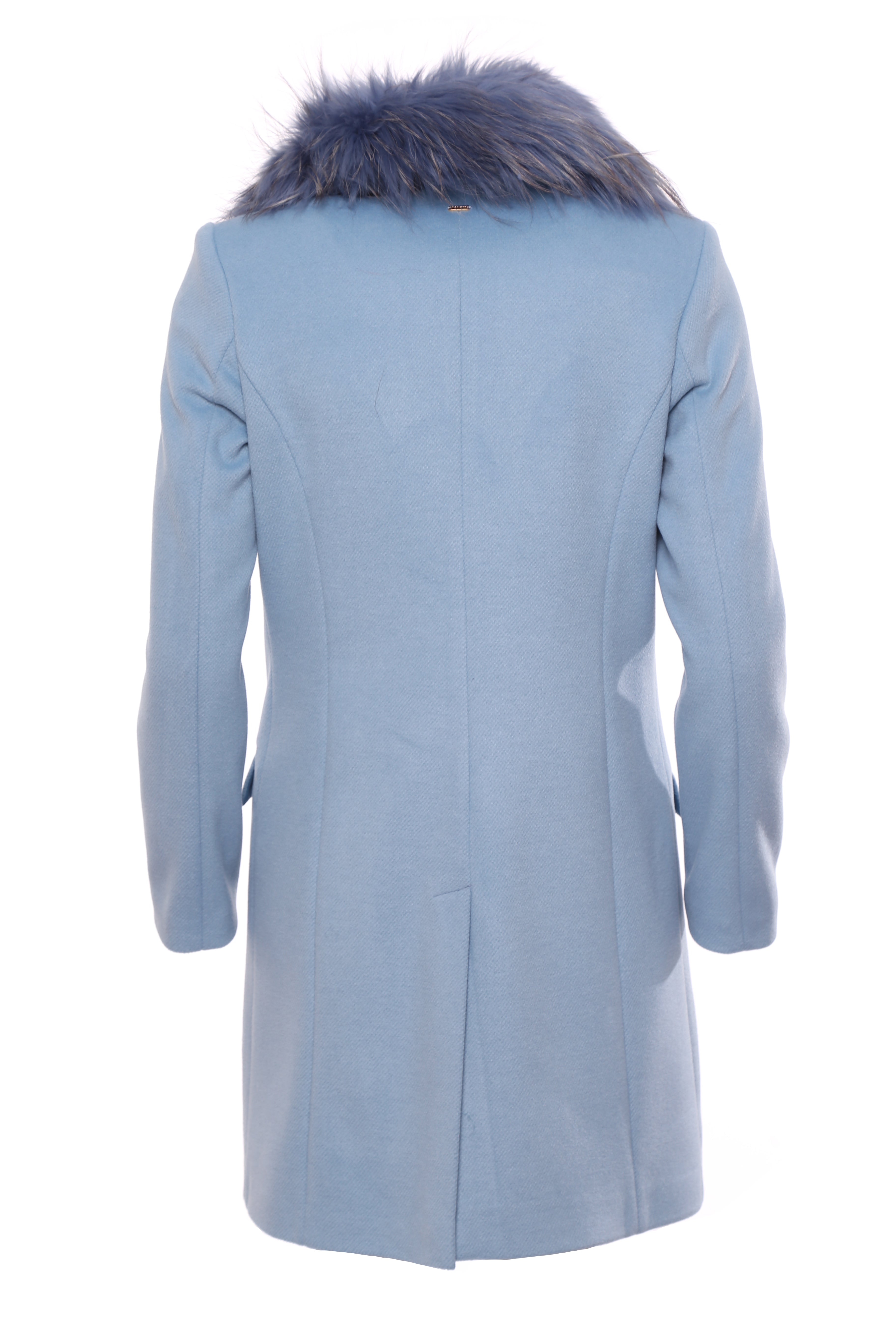 Cappotto slim in panno collo in pelliccia