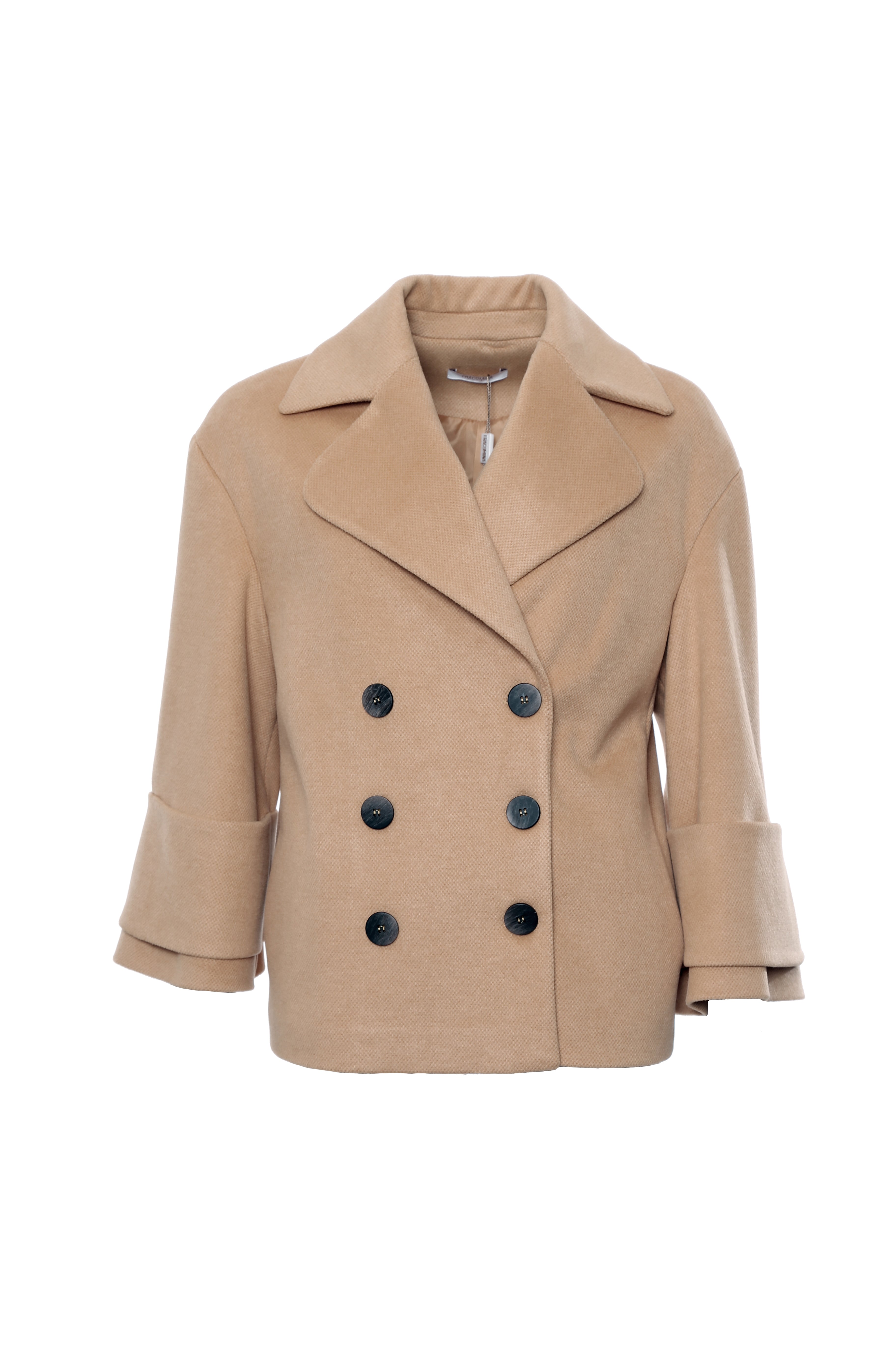 Cappotto corto doppiopetto in panno