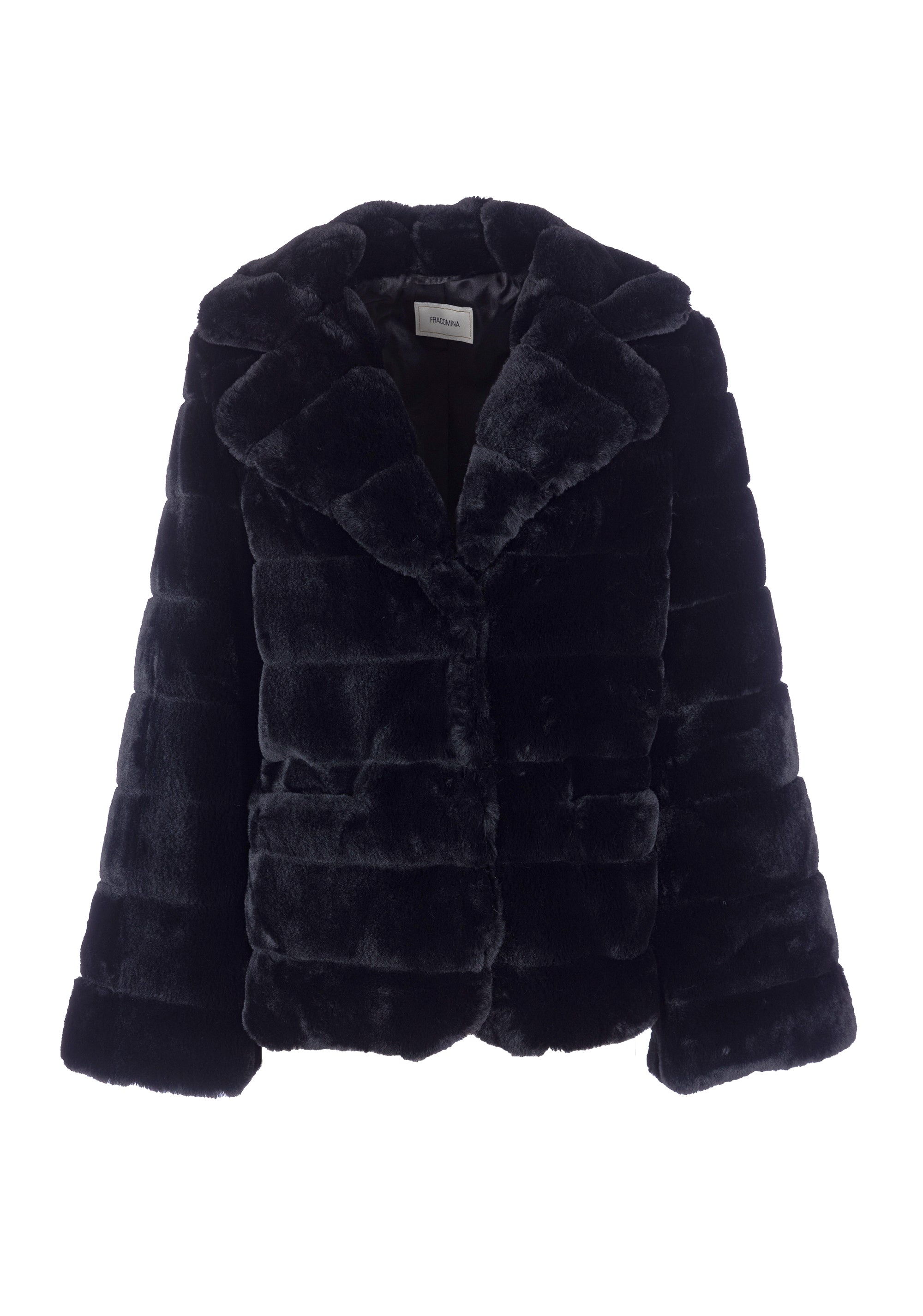Giacca regular revers effetto peluche