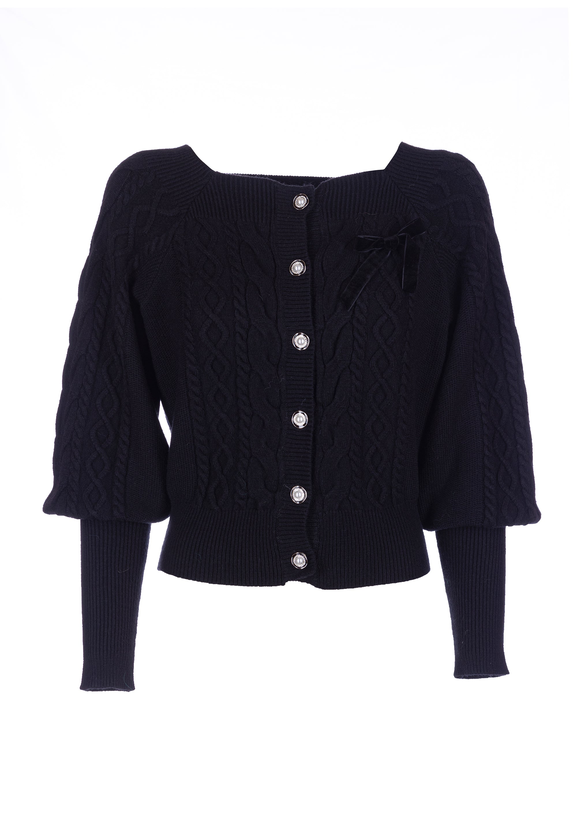 Cardigan regular con punto trecce