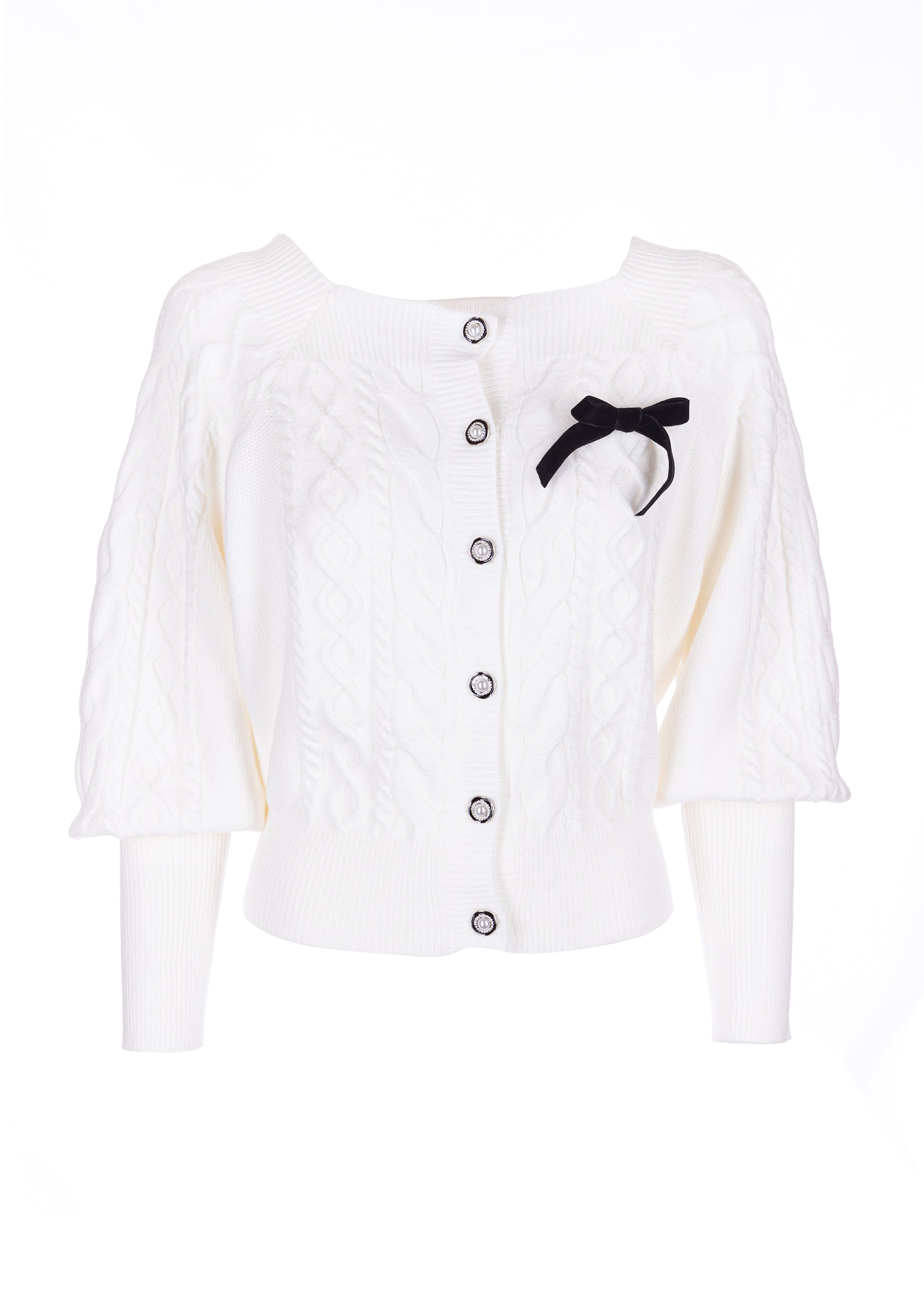 Cardigan regular con punto trecce