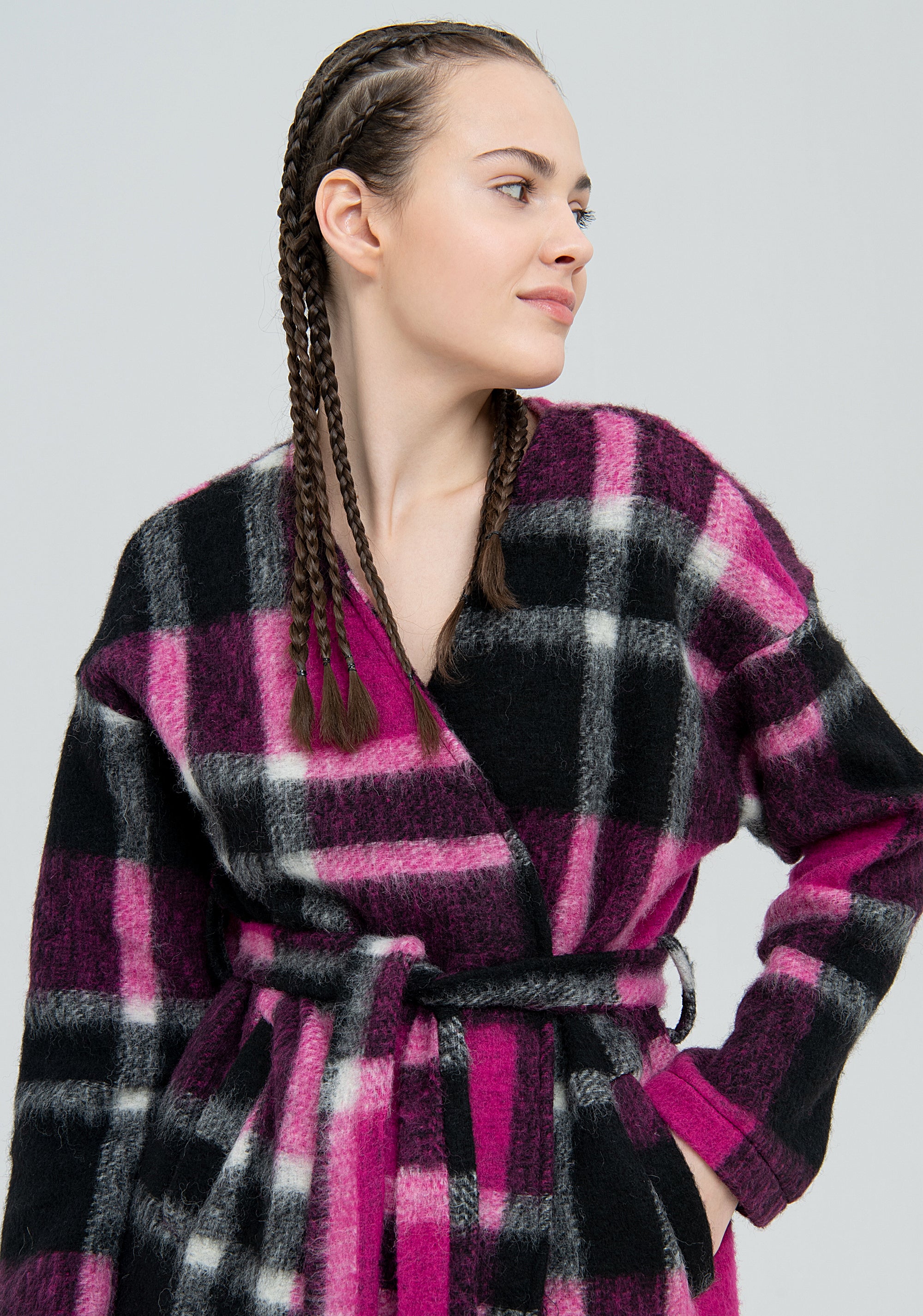 Cappotto regular in tartan-FRACOMINA-FJ22WC1005W50095-L76-FA-XS