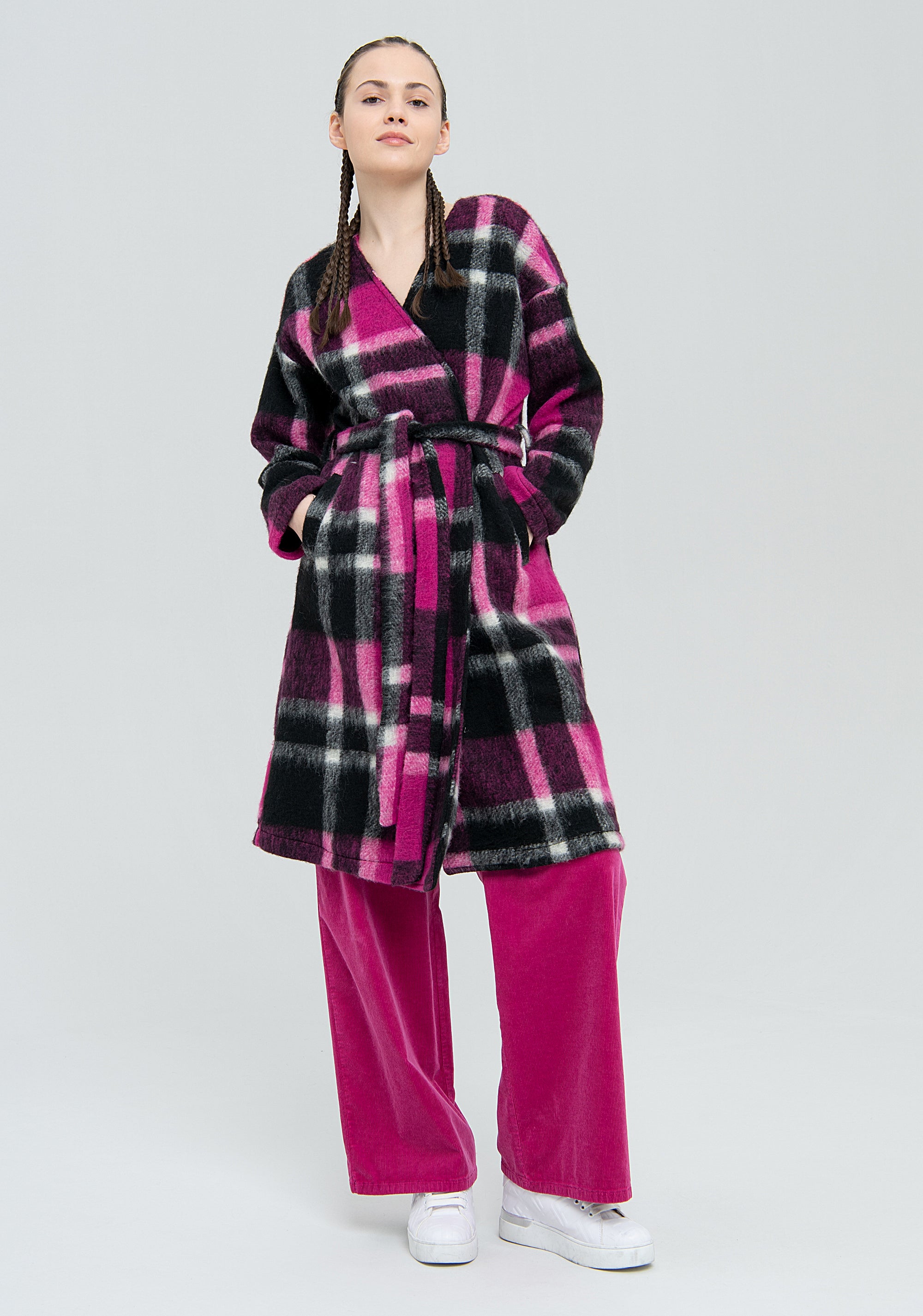 Cappotto regular in tartan-FRACOMINA-FJ22WC1005W50095-L76-FA-XS