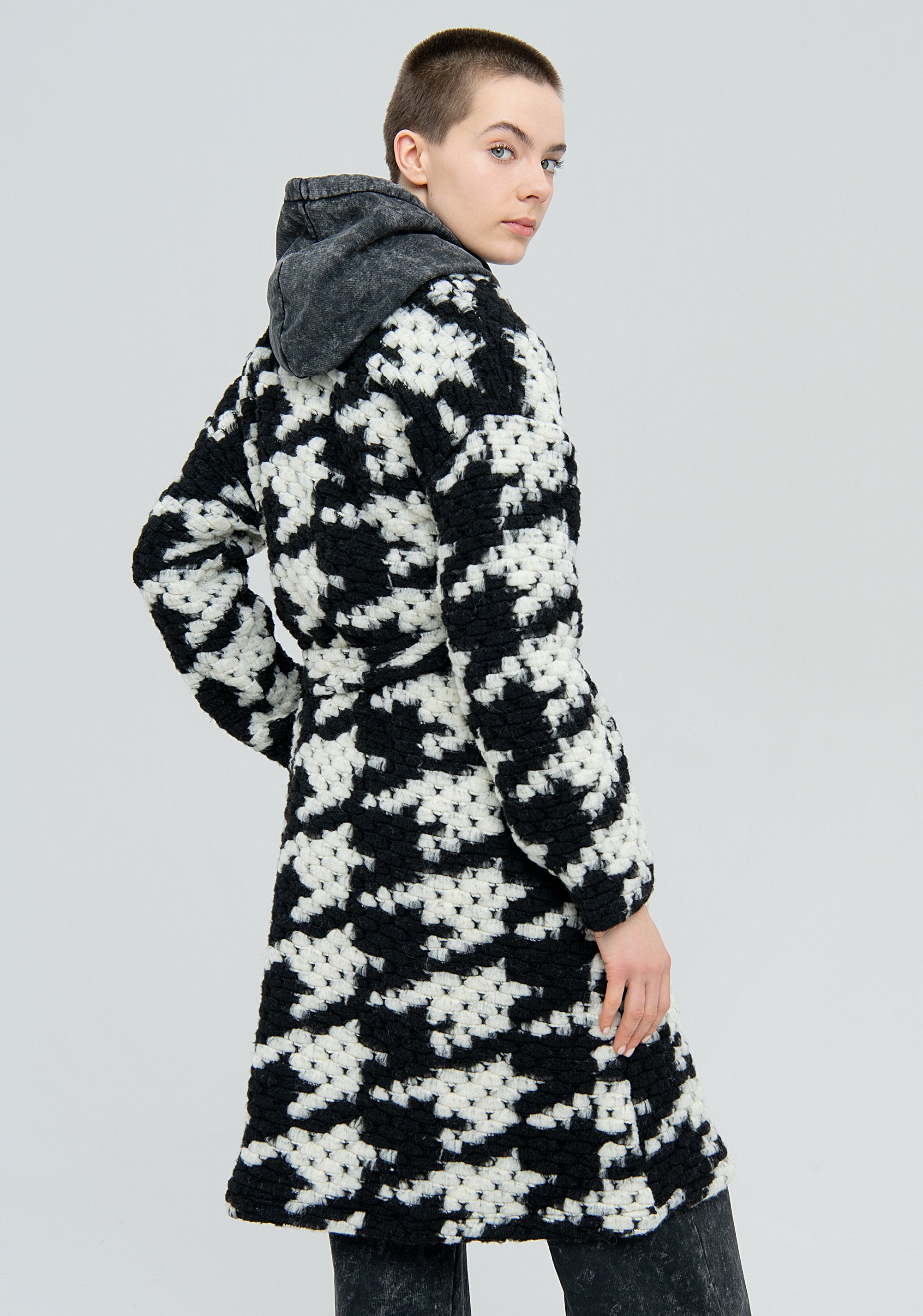 Cappotto regular in pied de poule